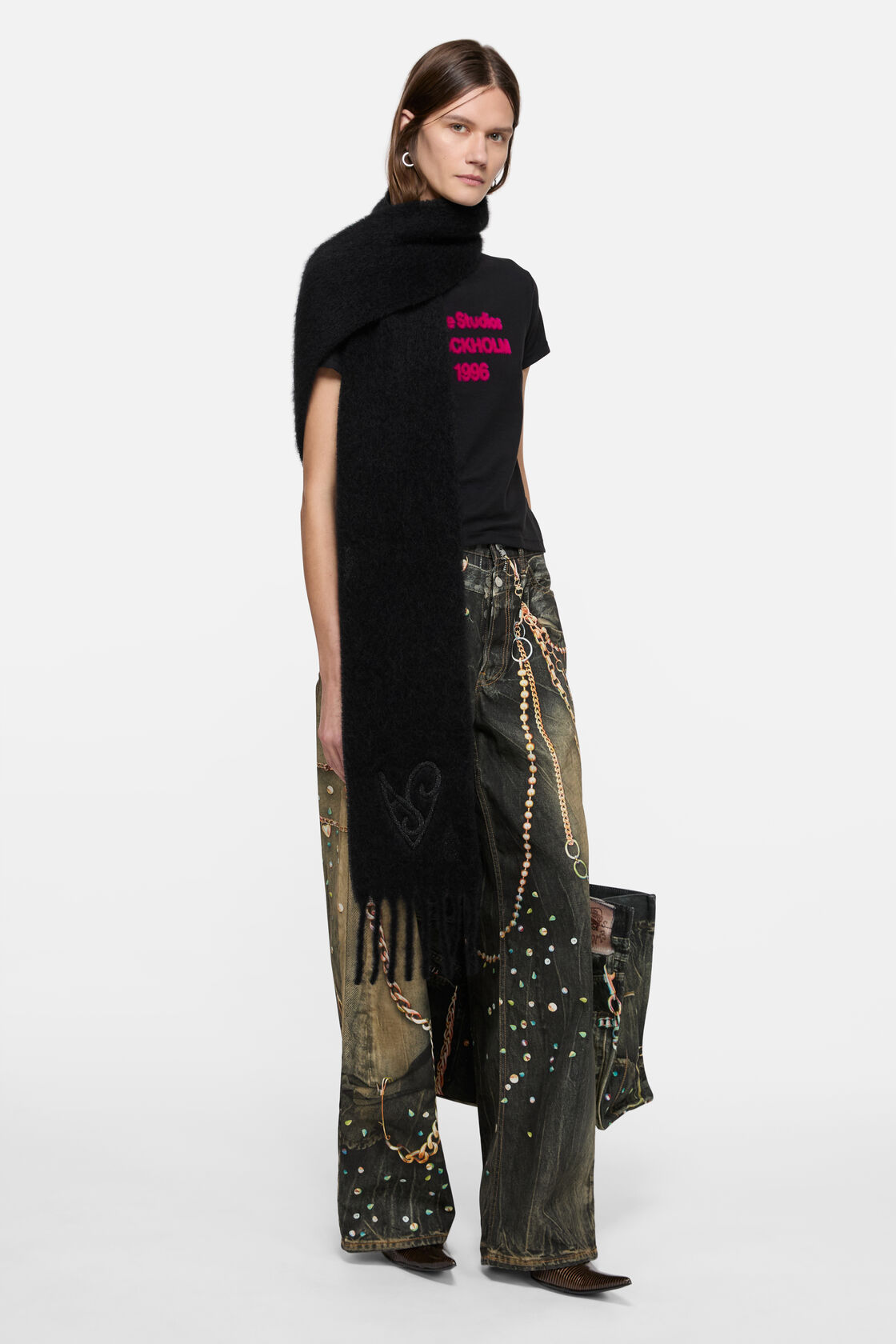 Wool scarf - Year of the Horse, Black, 2000x