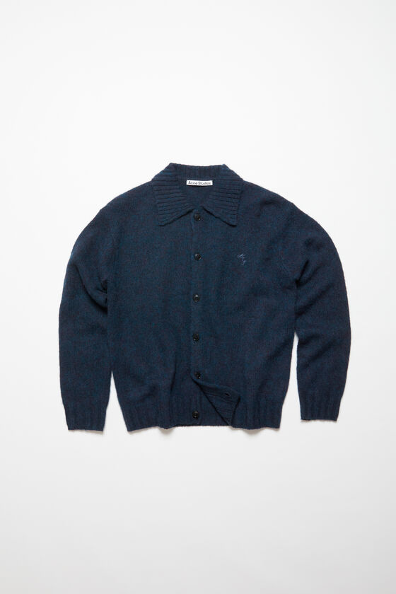 Acne Studios - Polo wool cardigan - Deep blue melange 