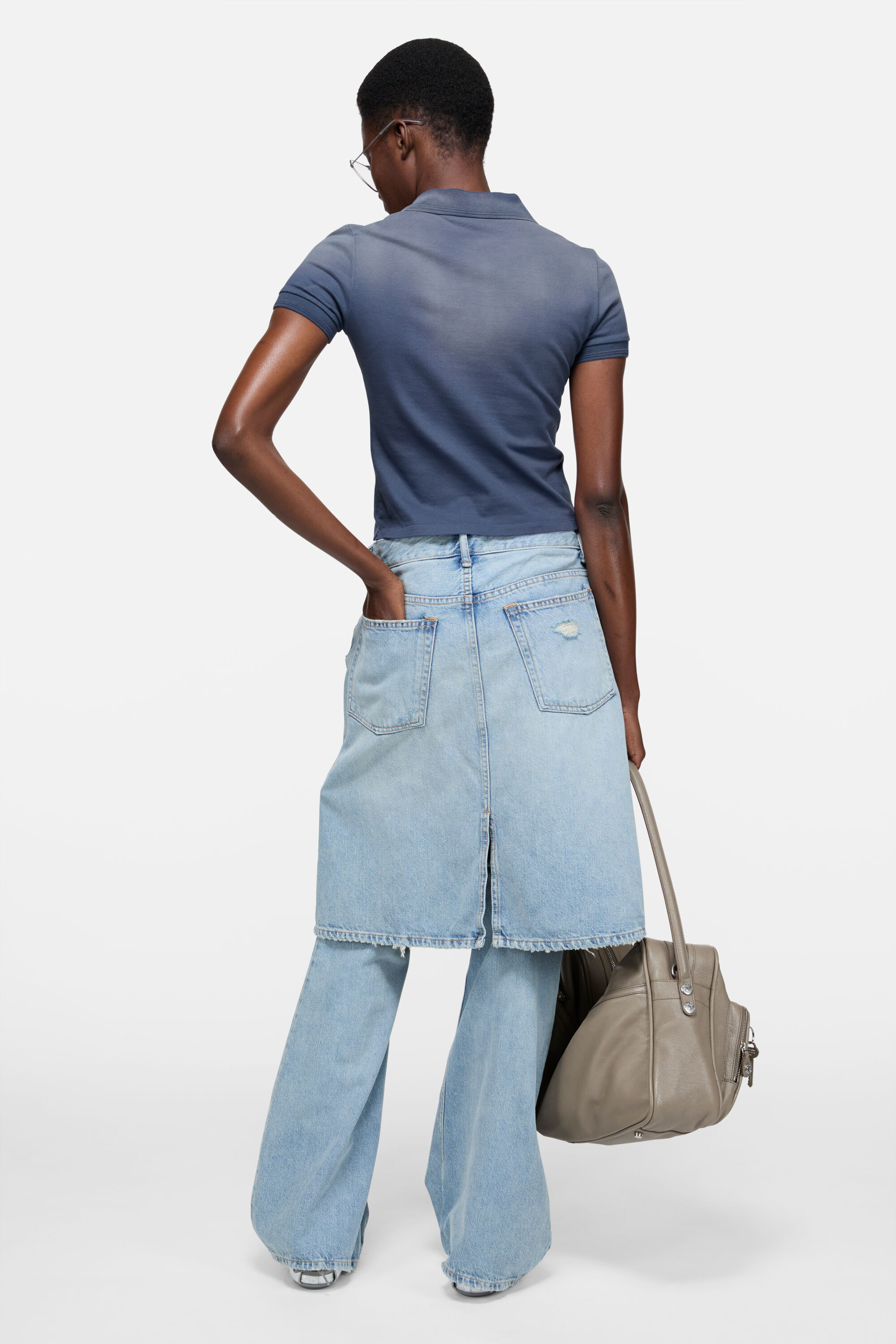 Acne Studios - Sprayed polo t-shirt - Navy blue