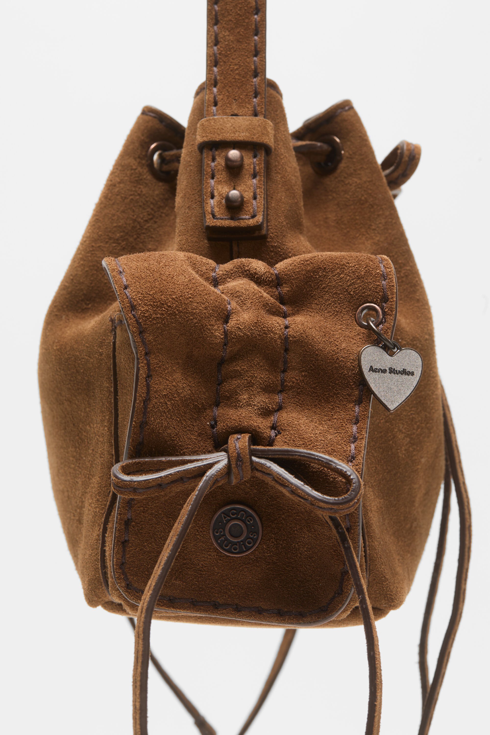 Acne Studios - Multipocket mini bucket bag - Cognac brown