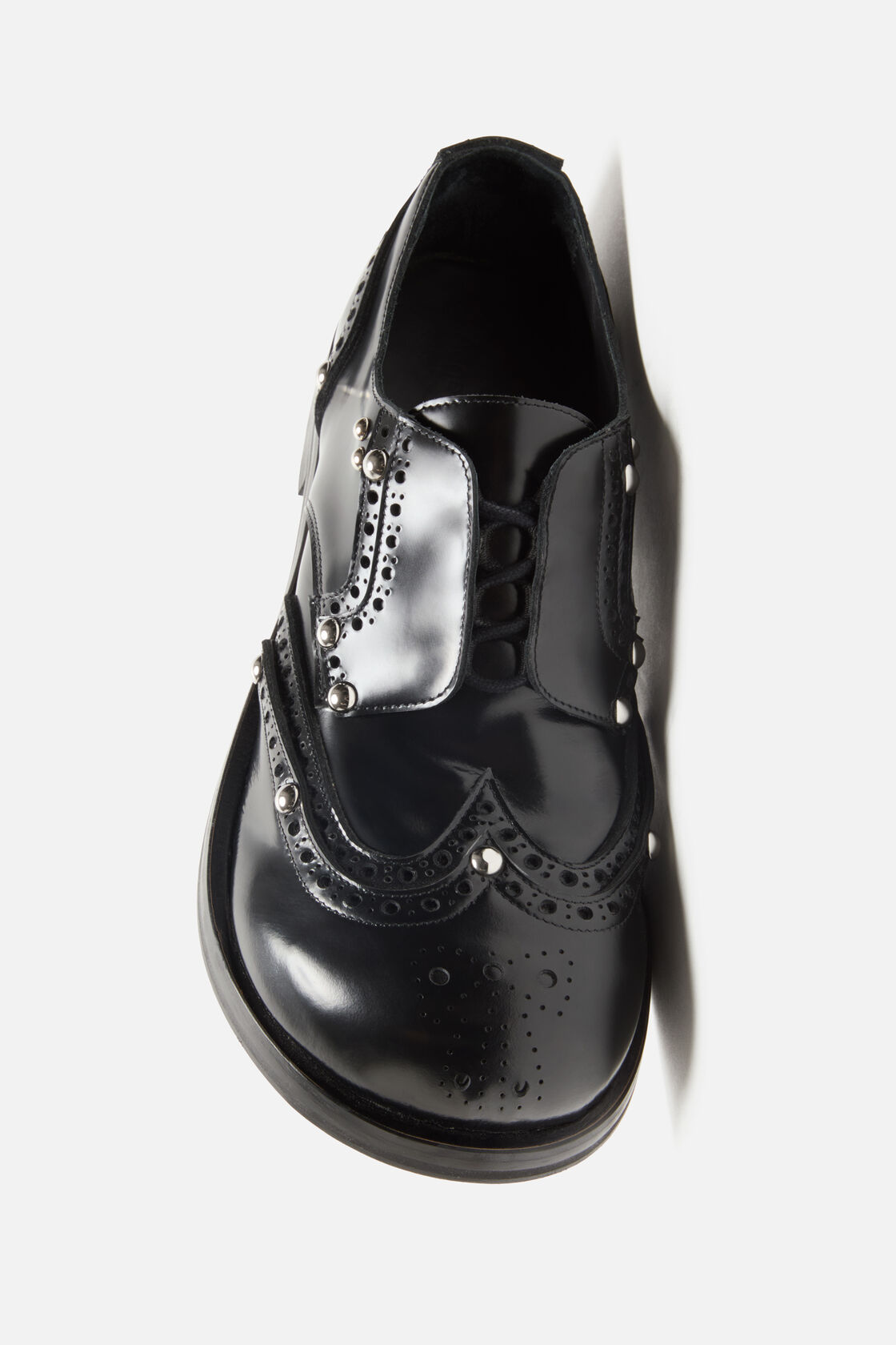 Lace-up leather shoes, Black, 2000x