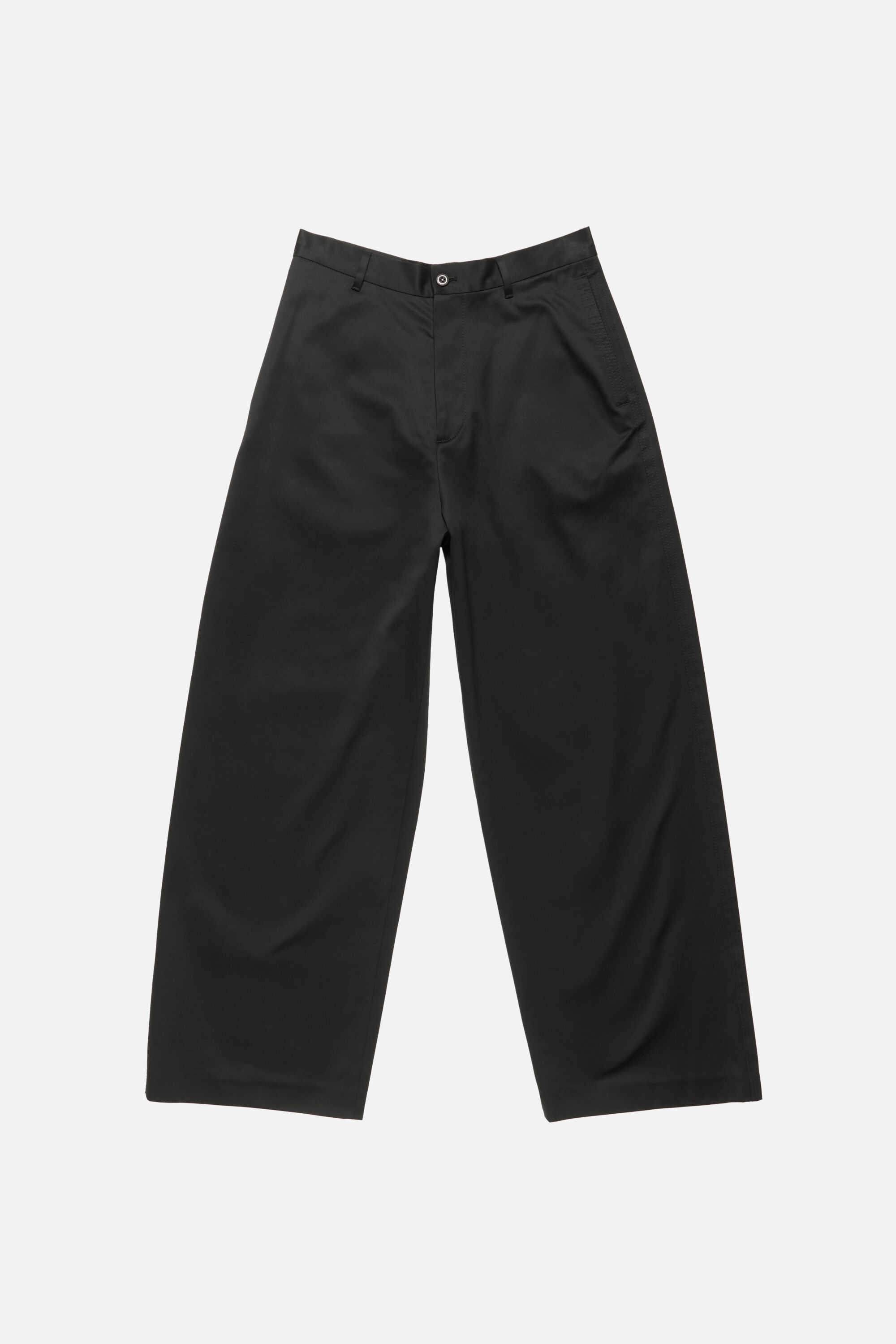 Acne Studios コットントラウザーズ Acne Studios - コットンサテントラウザーズ - ブラック