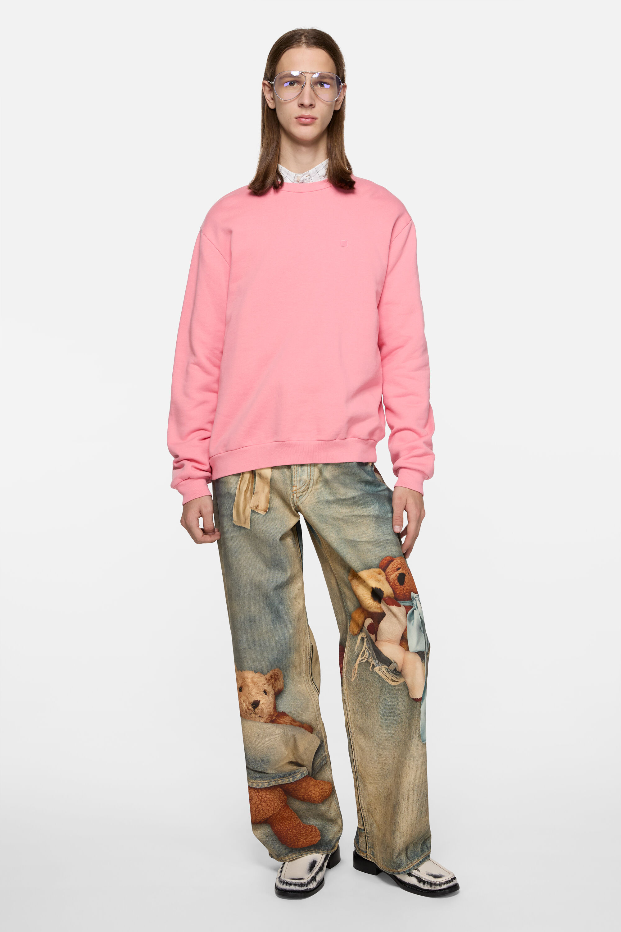 Acne Studios - フリースFaceロゴスウェットシャツ - タンゴピンク