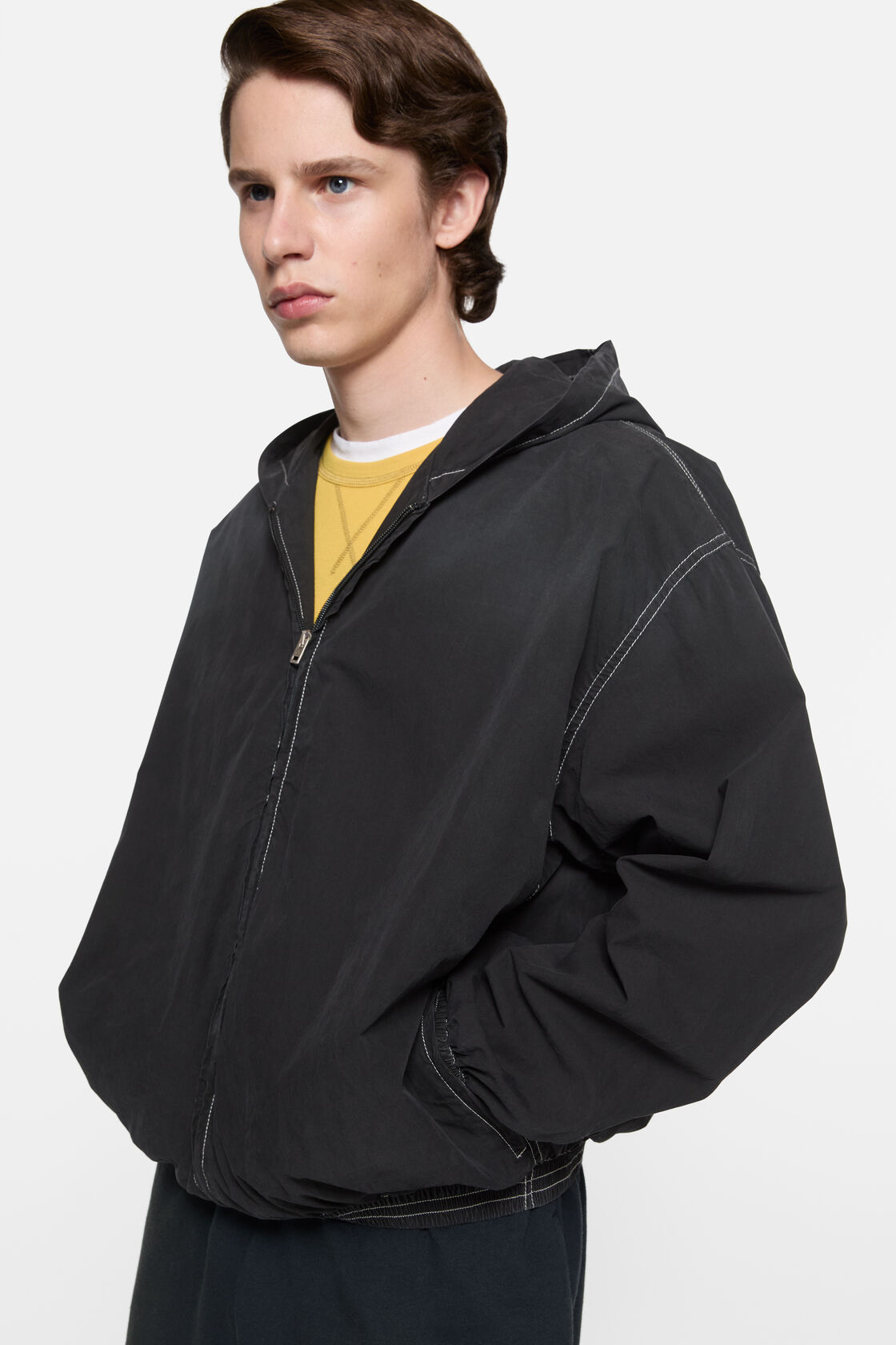 Hooded logo jacket, Black, 2000x