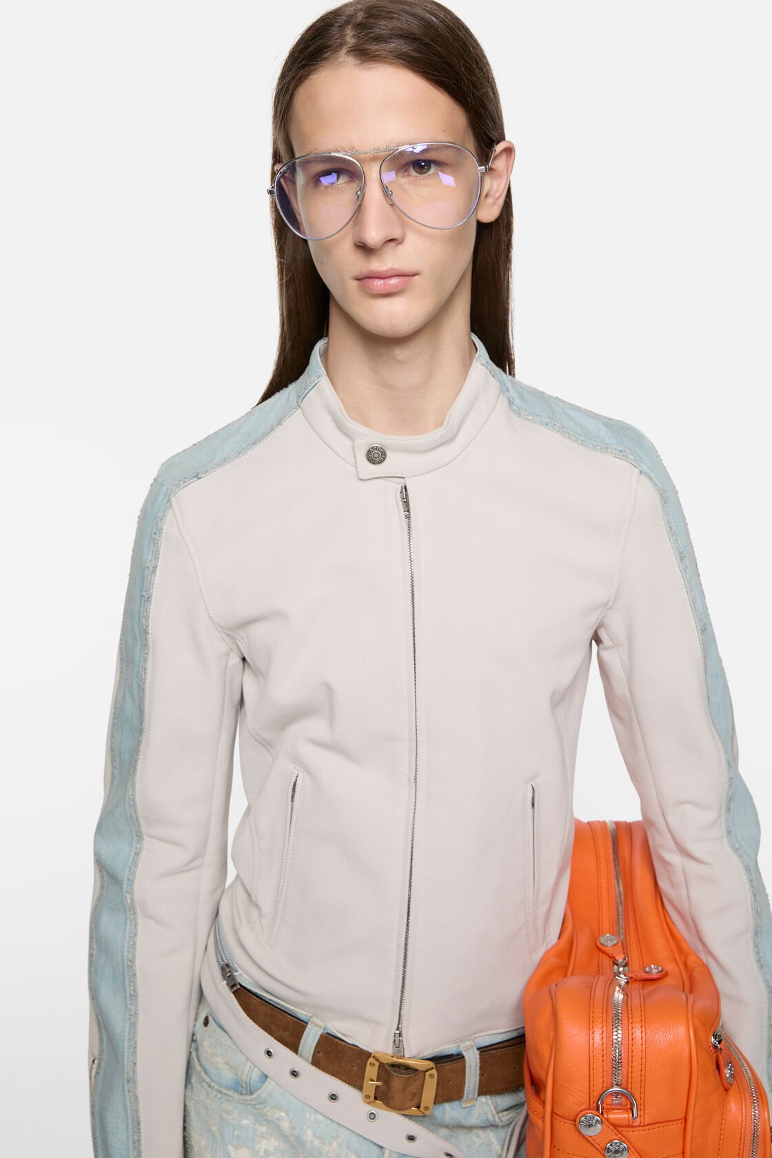 Twill biker jacket, Light taupe, 2000x