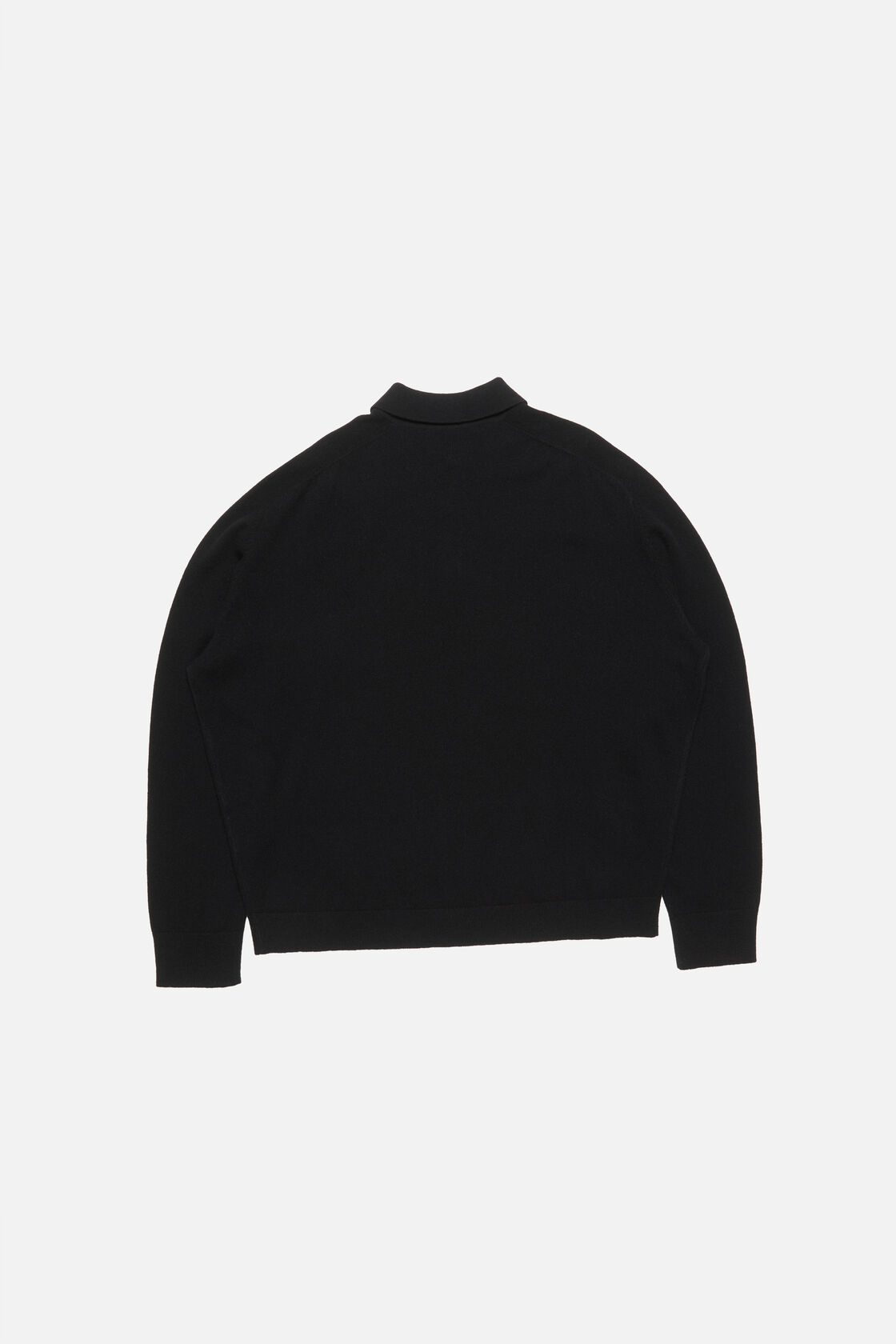 Wool knit polo, Black, 2000x