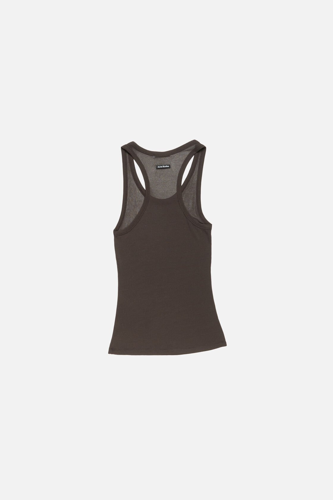Thin ribbed tank top, Dark brown, 2000x