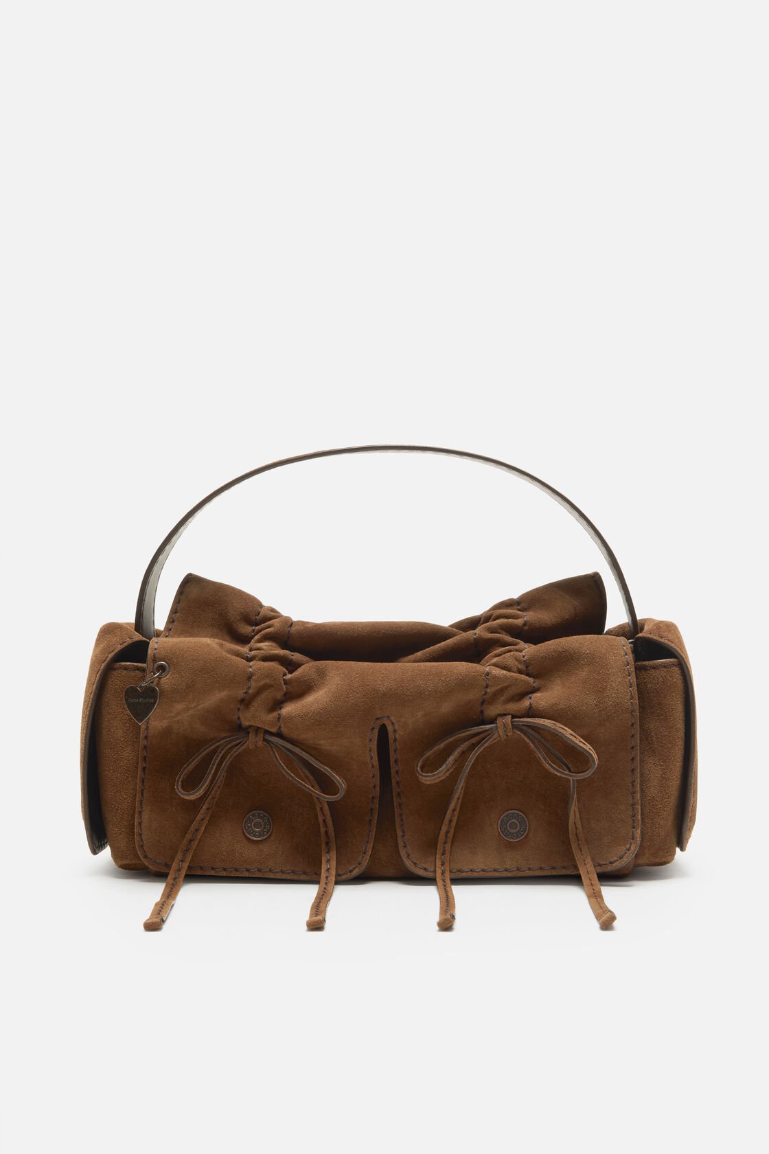 Multipocket suede shoulder bag, Cognac brown, 2000x