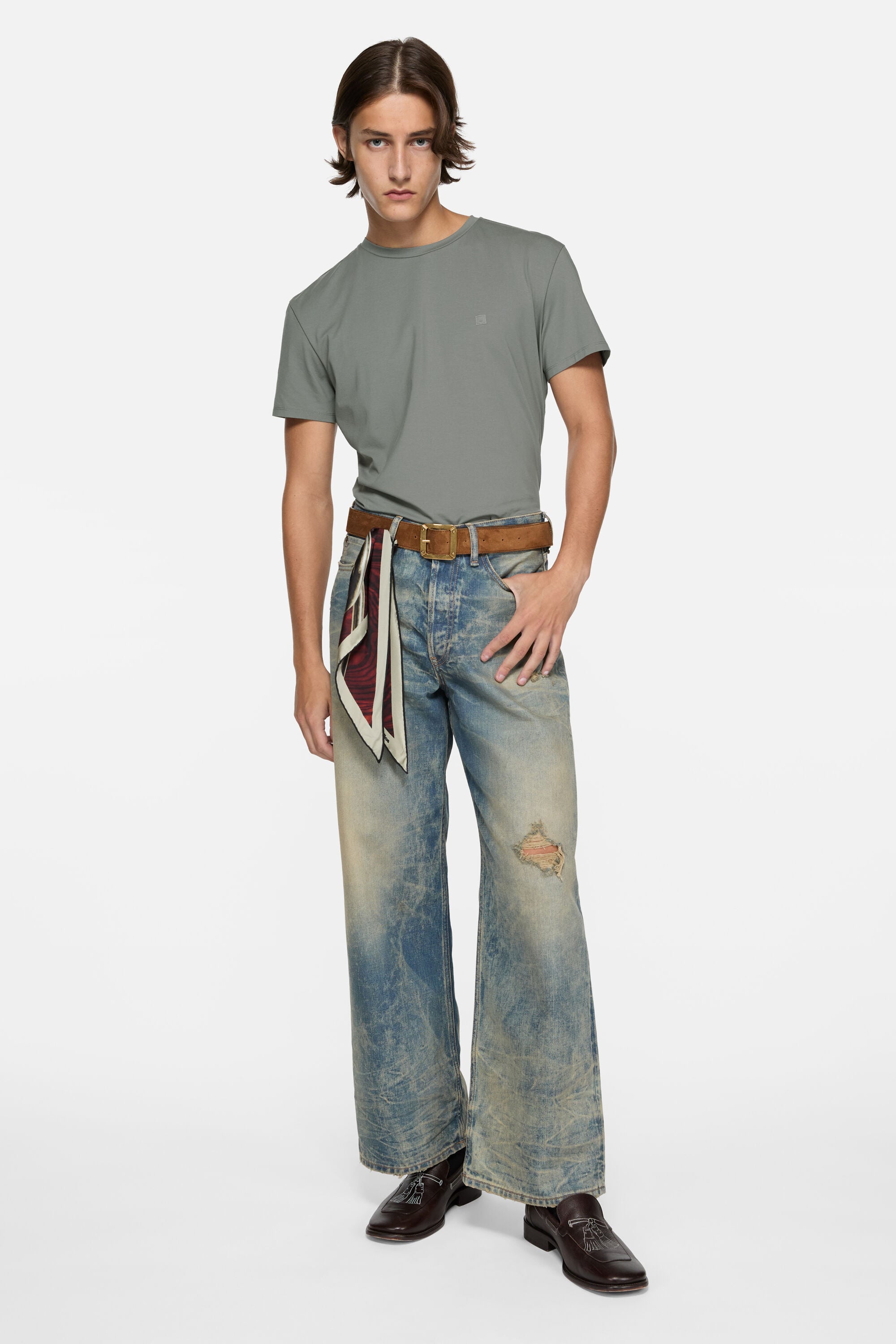 Acne Studios - T-shirt - regular fit - Stone grey