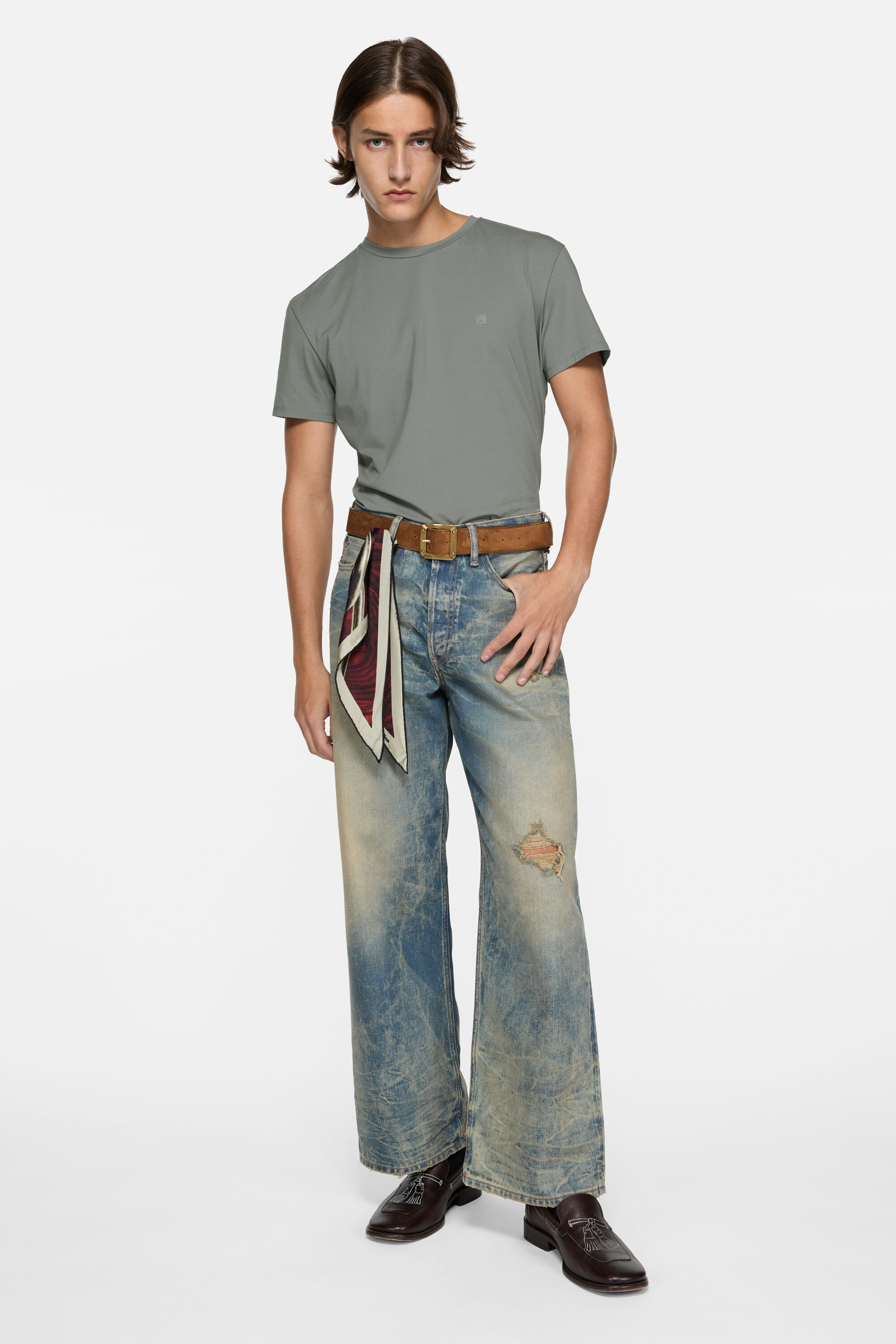 Acne Studios - T-shirt - regular fit - Stone grey