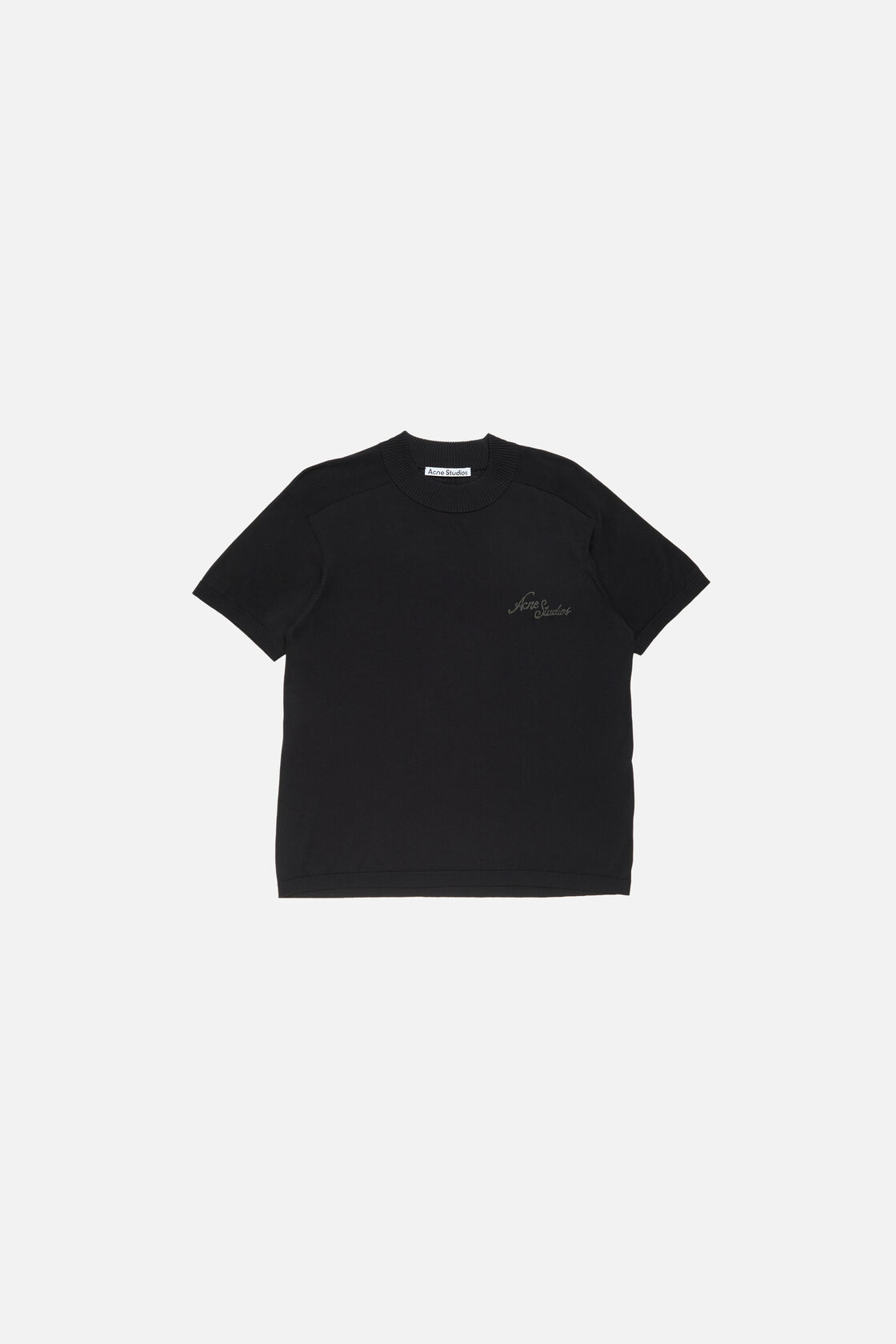 Short-sleeve knit, Black, 2000x