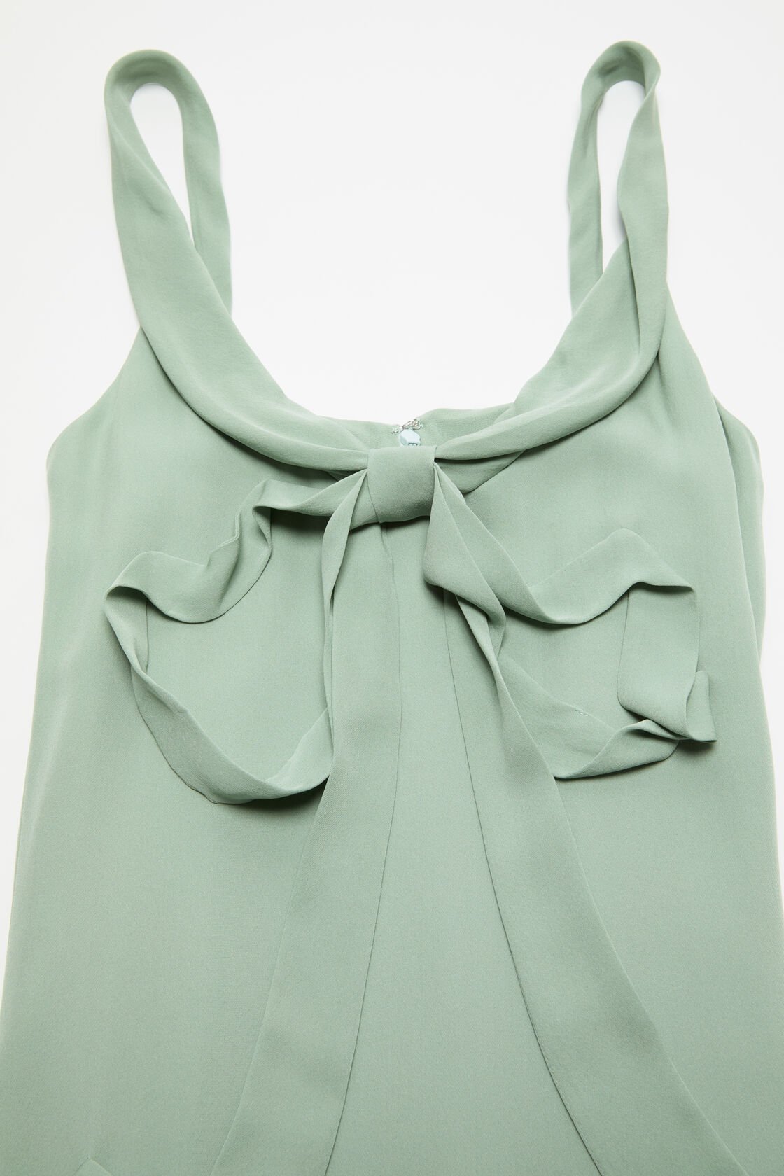 Silk midi dress with bow, Sage green, 2000x