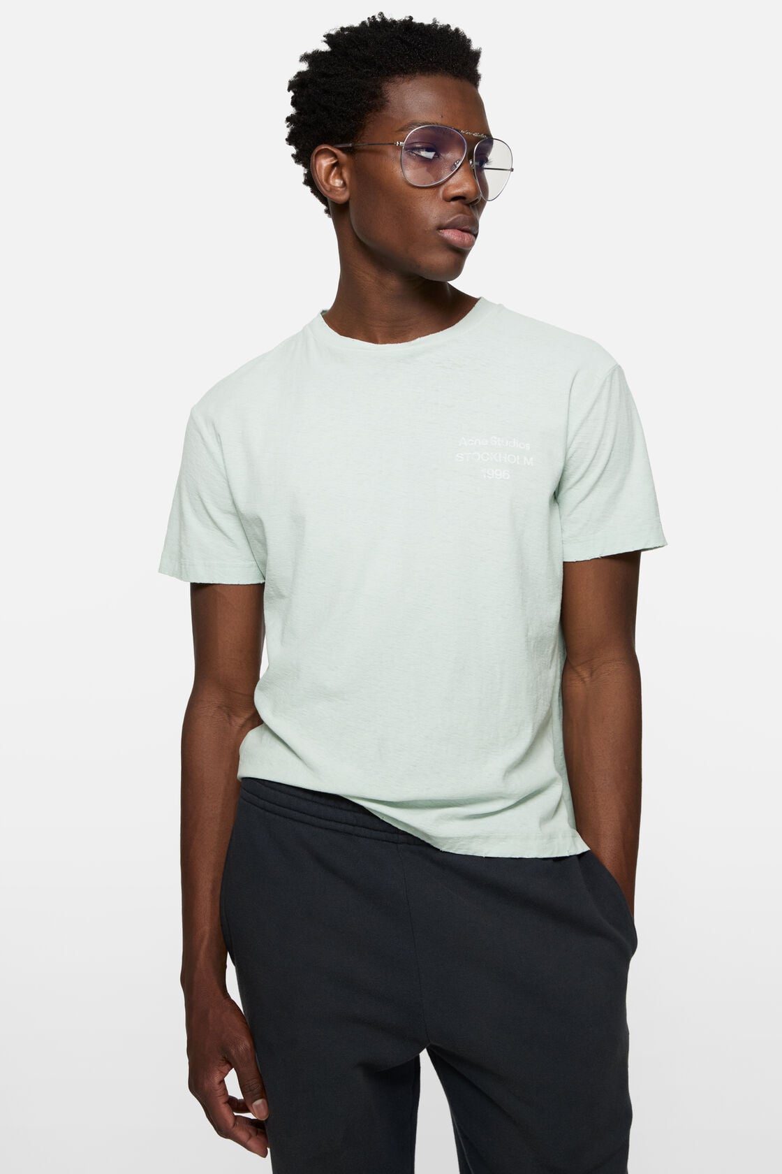 Distressed logo t-shirt, Pale mint, 2000x