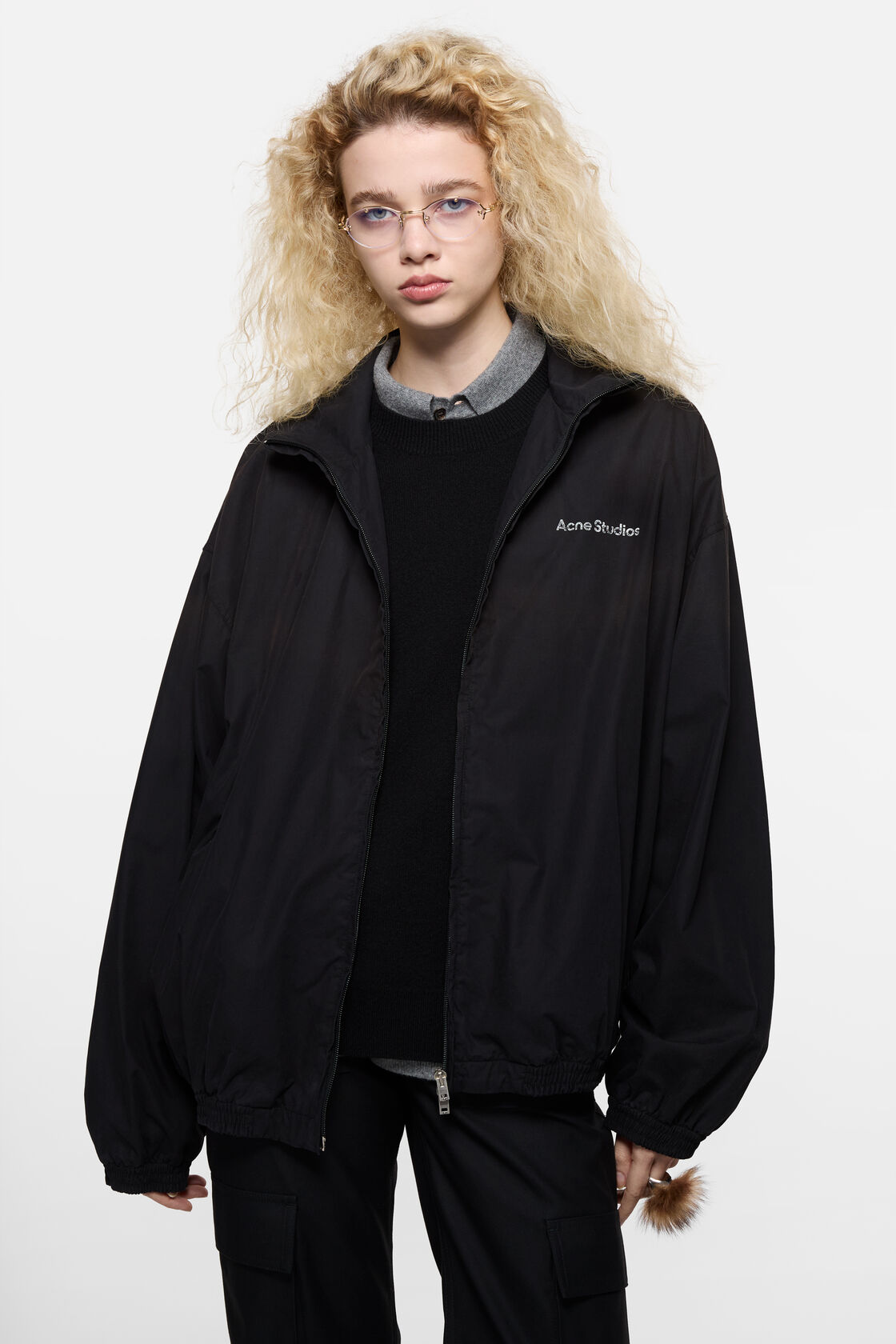 Washed logo jacket, Black, 2000x