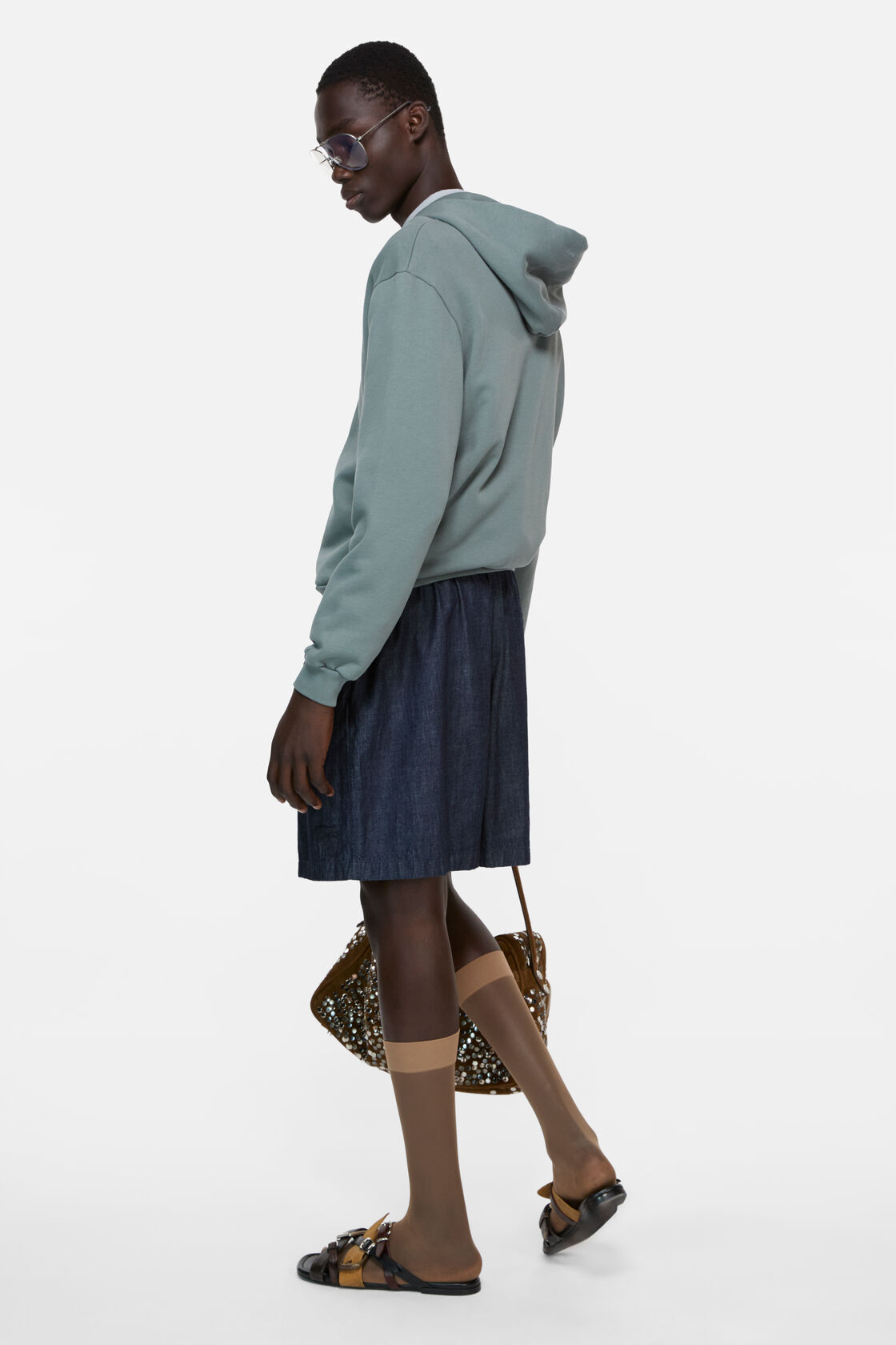 Casual denim shorts, Mid blue, 2000x