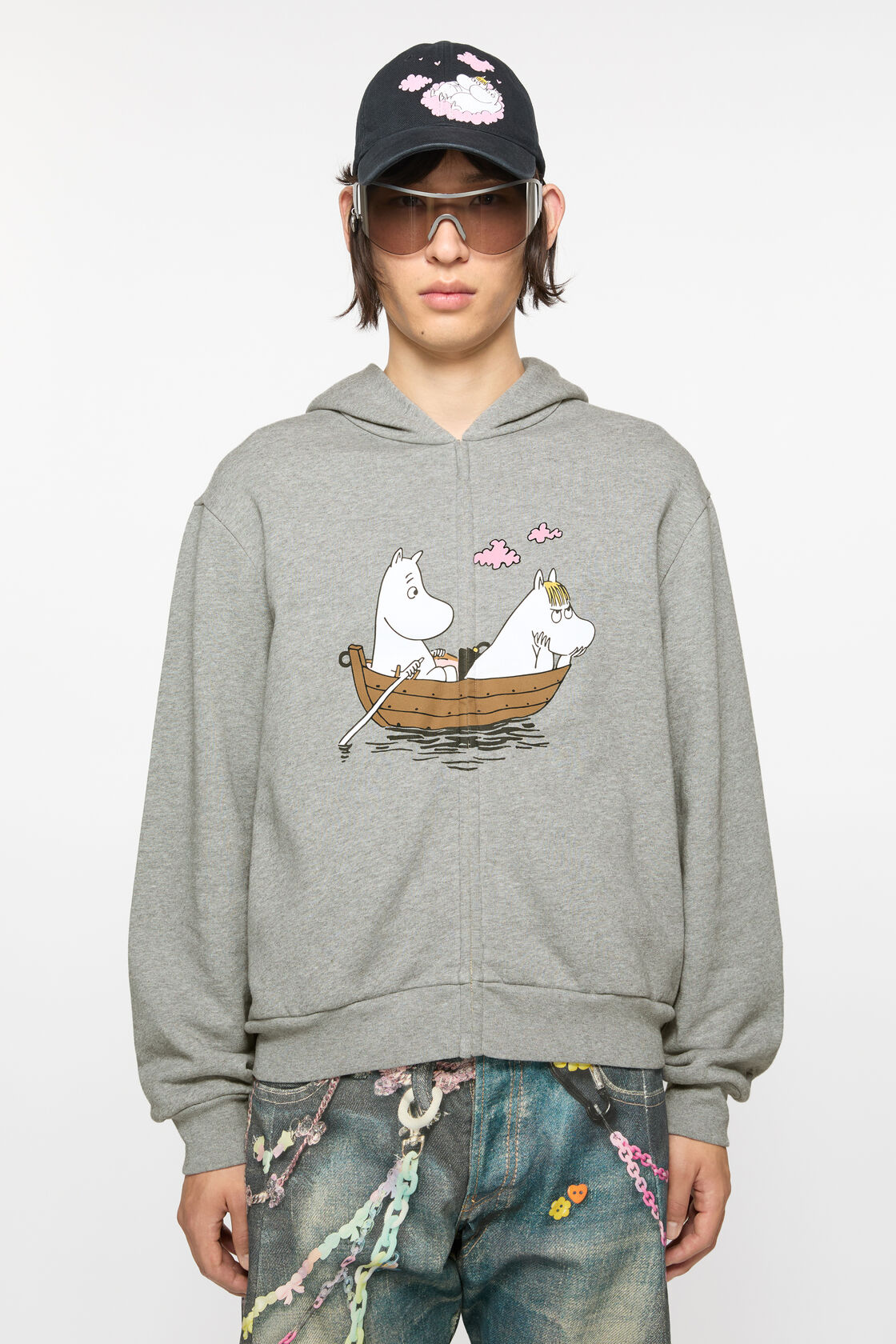 Acne Studios x Moomin 连帽运动衫, 浅麻灰色, 2000x