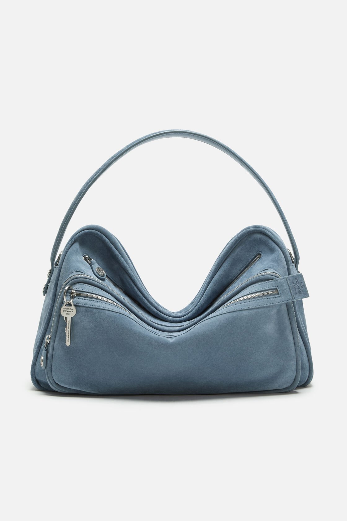 Camero Camera Suede Shoulder Bag, Denim Blue, 2000x