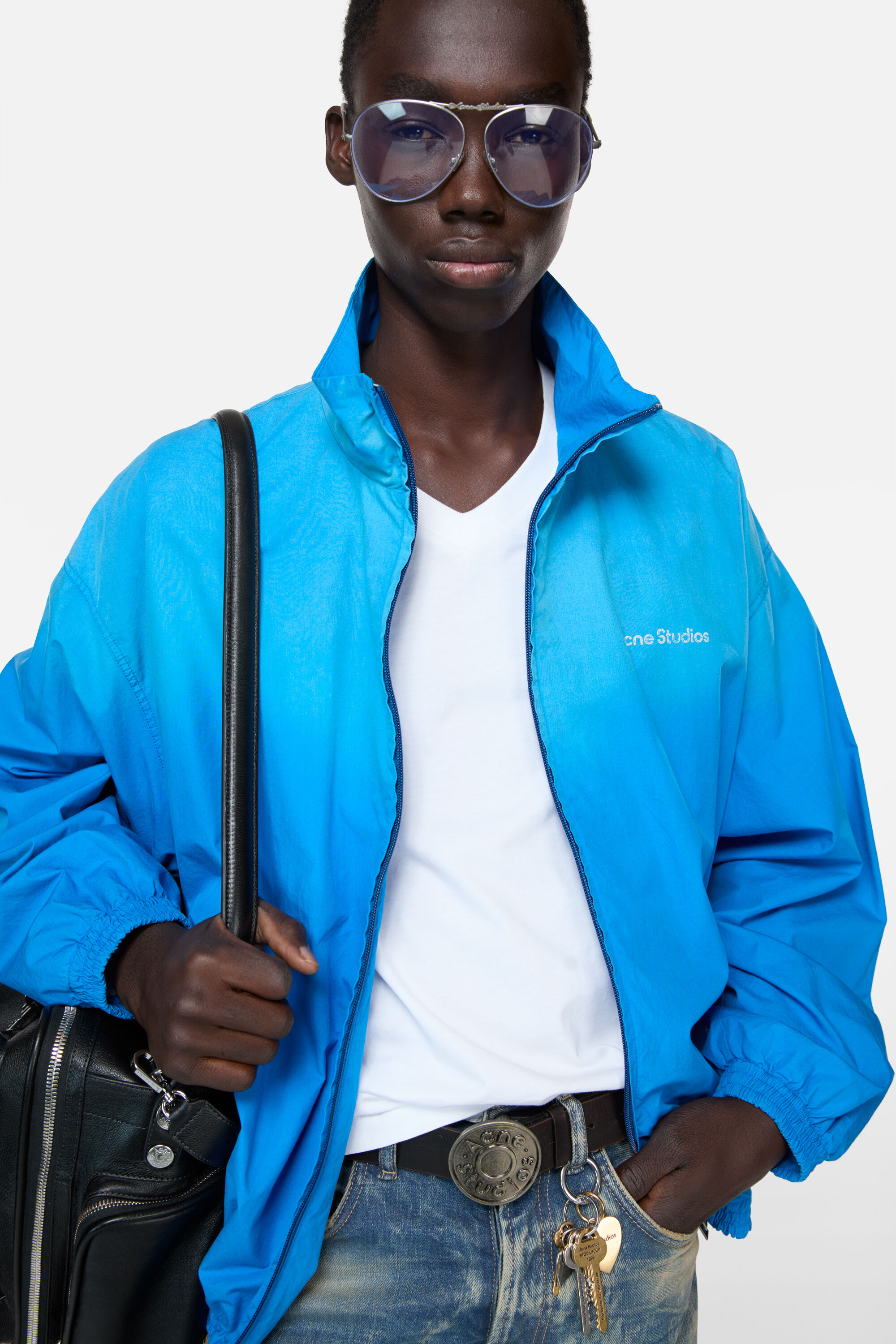 Acne Studios - Logo zipper jacket - Bright blue