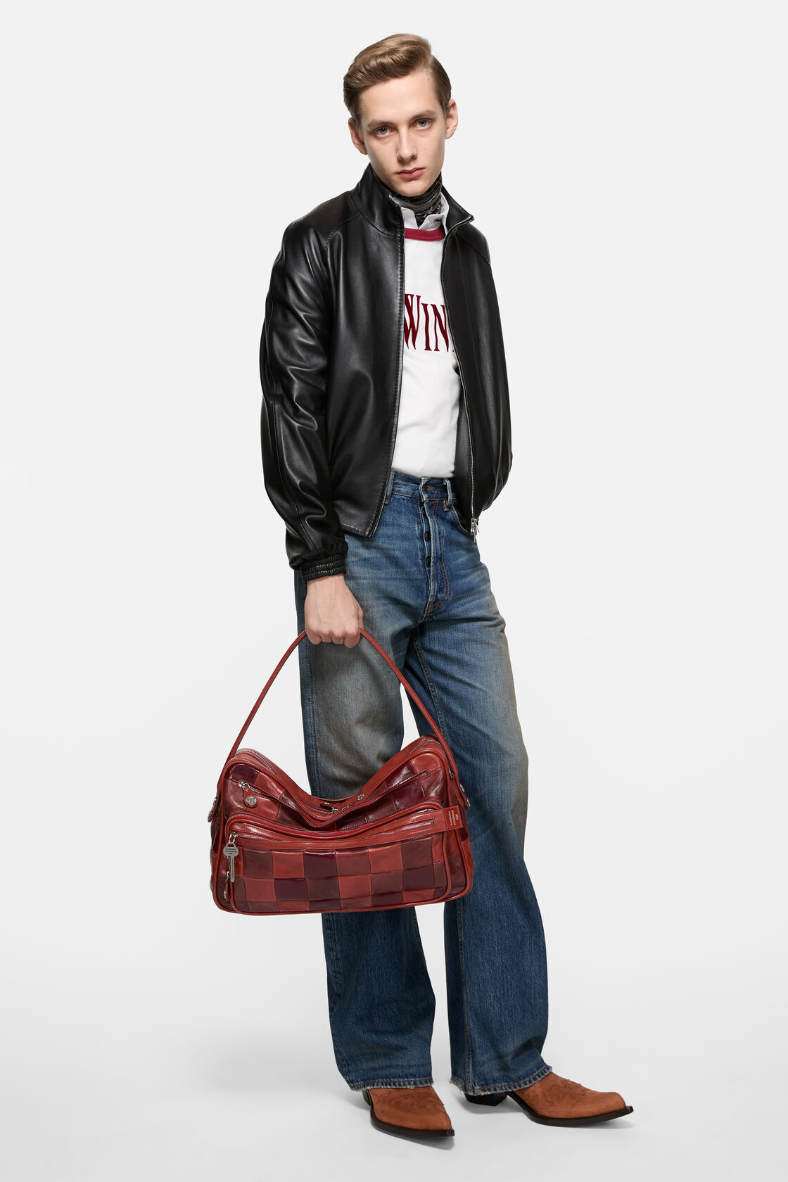 Camero Camera Patchwork Bag, Burgundy, 2000x