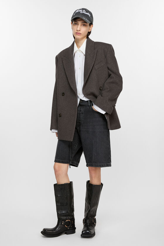 Acne Studios - Double-breasted twill jacket - Brown melange 