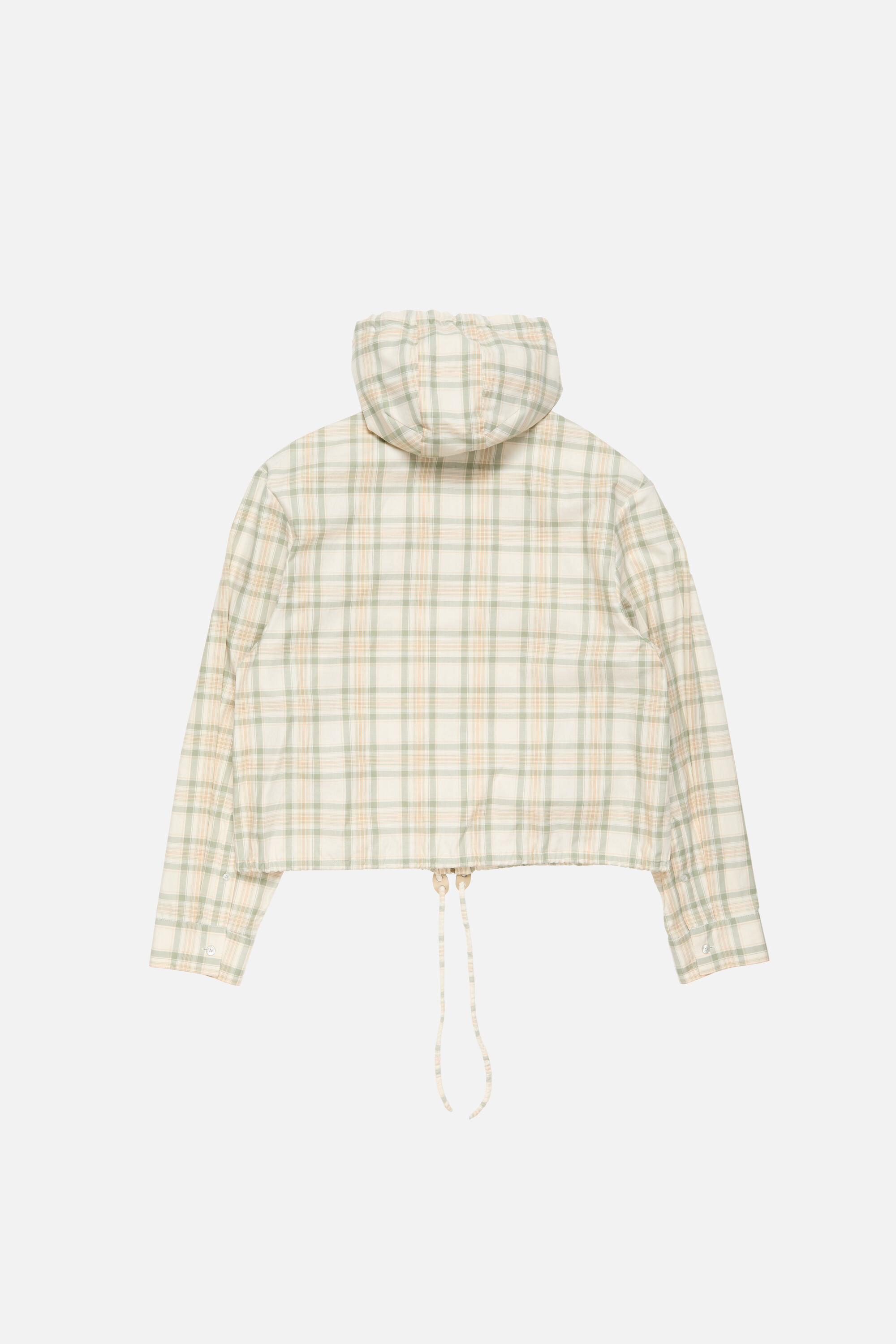 Acne Studios - フード付きチェックジャケット - グリーン/オレンジ