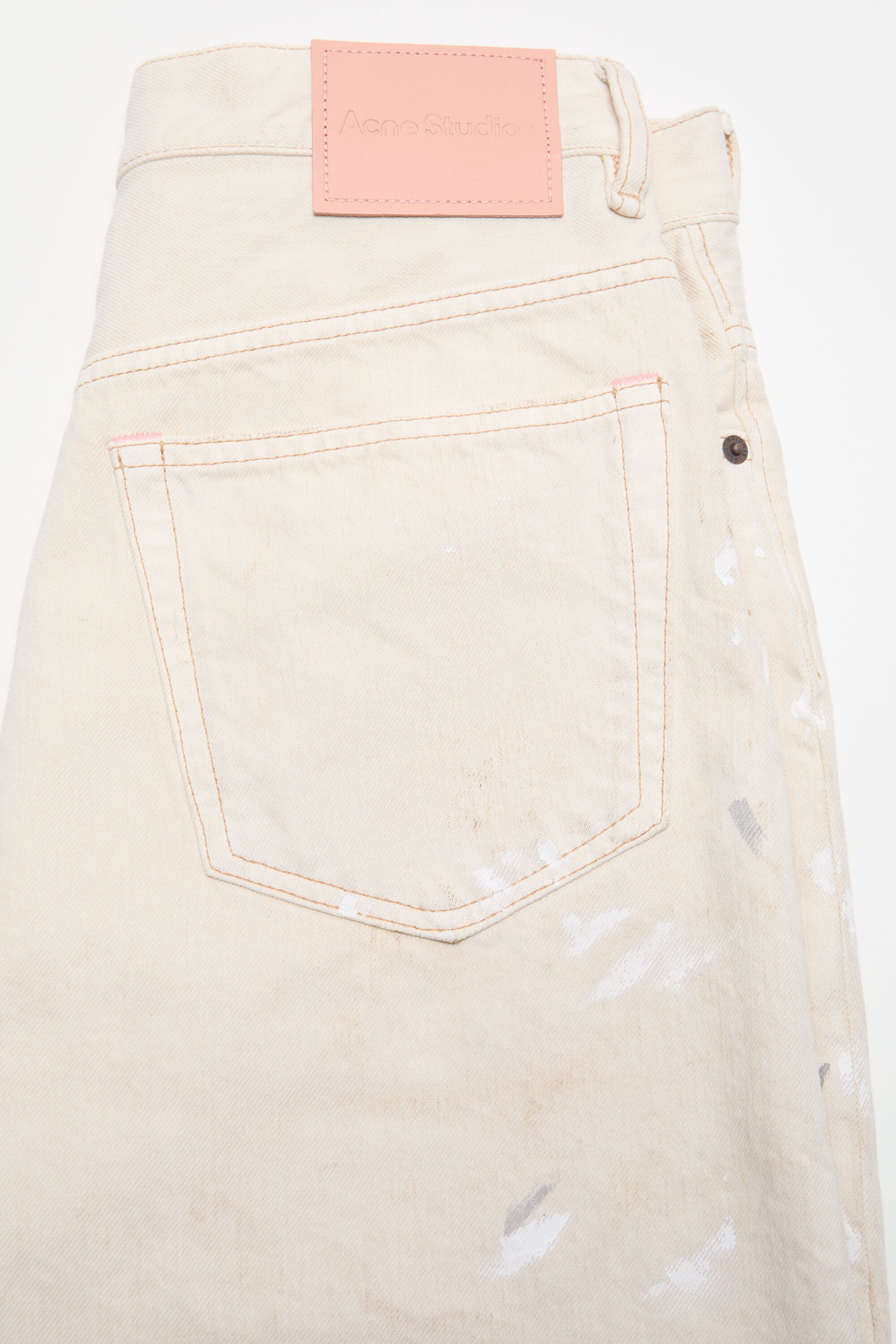 Acne Studios - Stained denim shorts - White