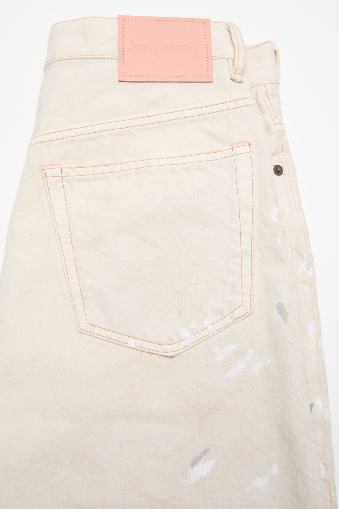 Stained denim shorts, White, 2000x