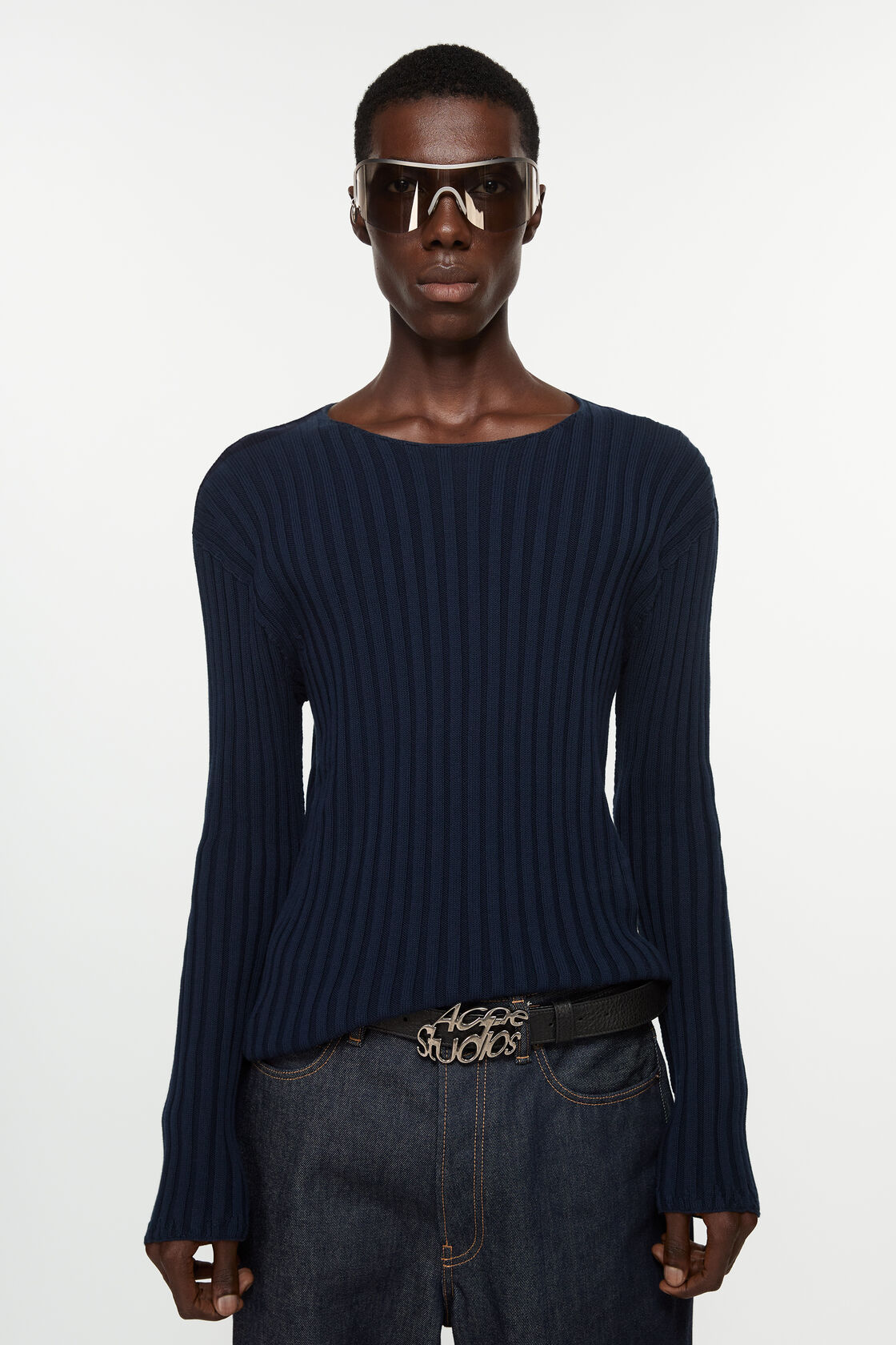 Ribbed jumper, Navy/navy, 2000x
