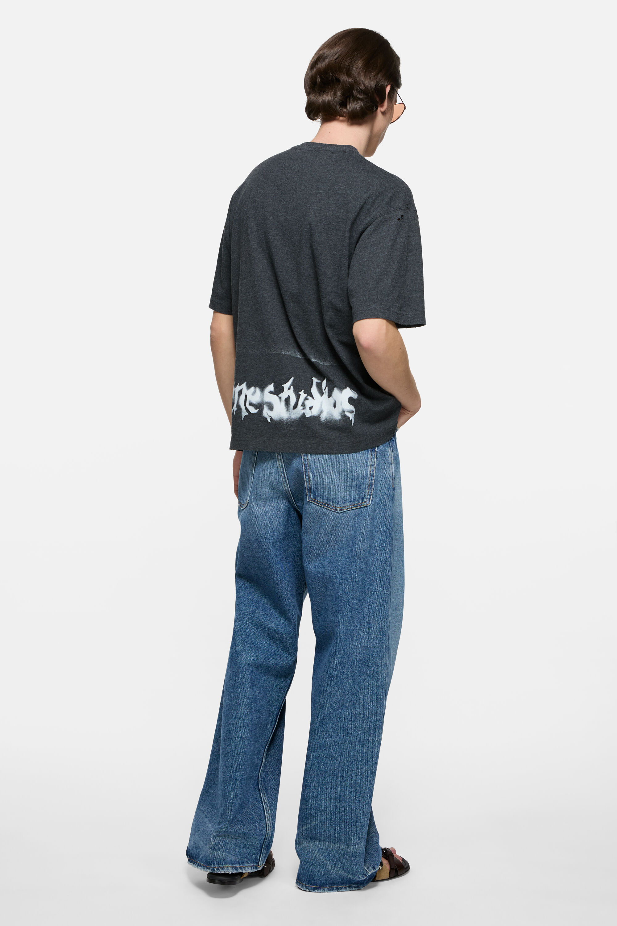 Acne Studios - Gothic logo t-shirt - Faded black