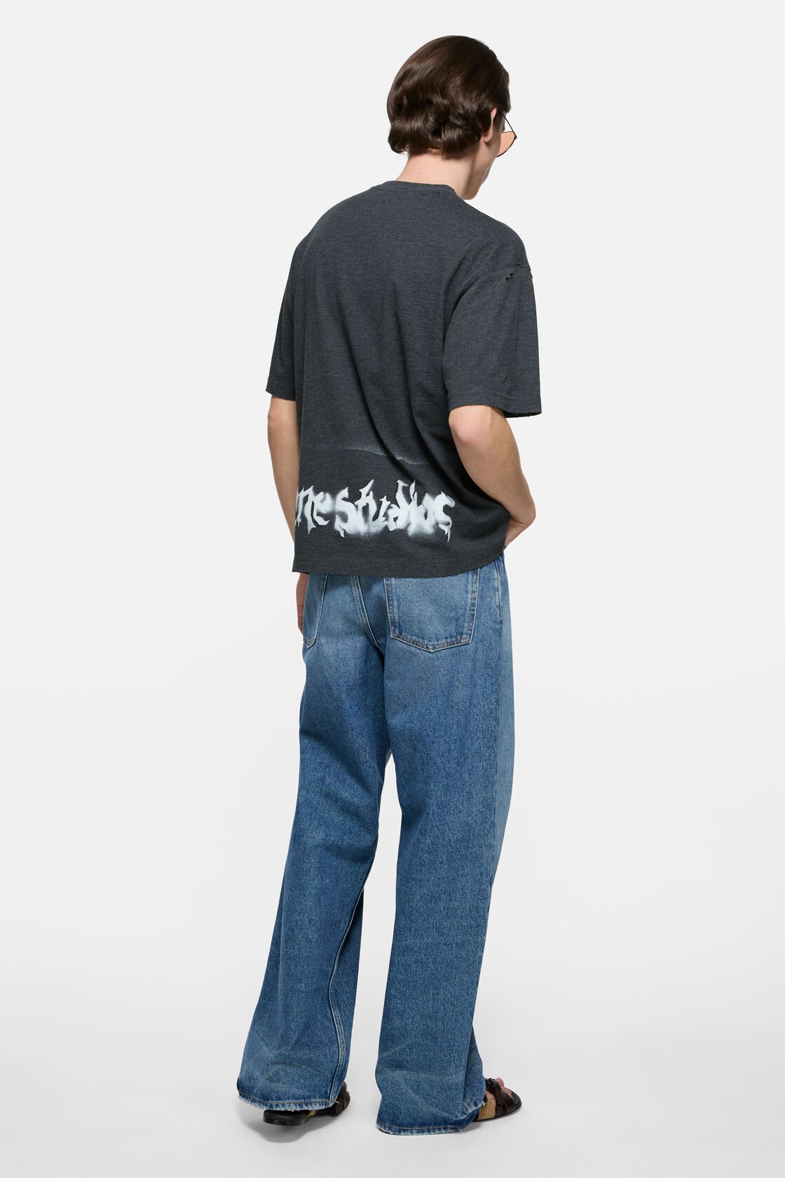 哥德風格標誌 T 恤, 洗舊黑, 2000x