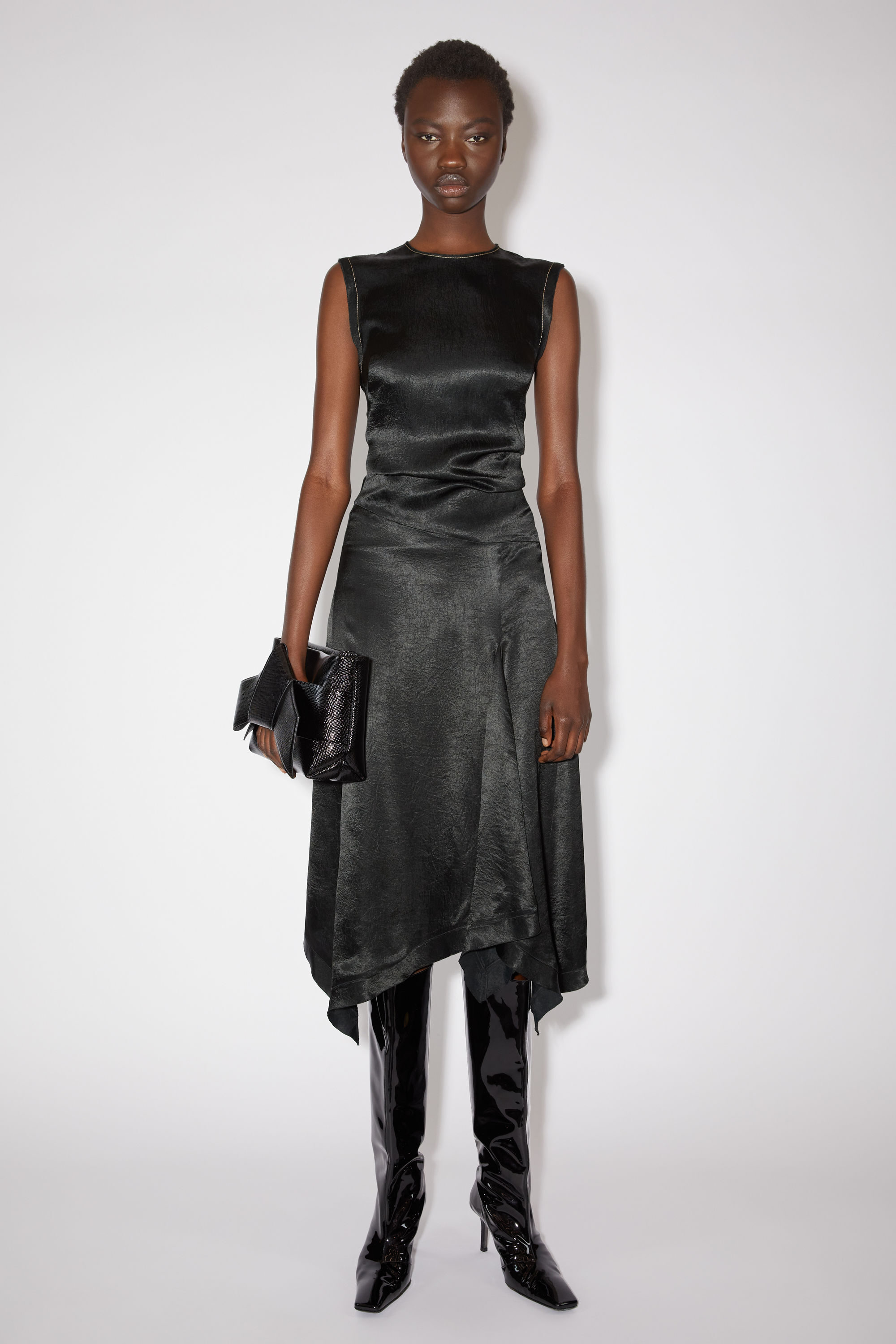 아크네 스튜디오 Acne Studios Satin dress - Black