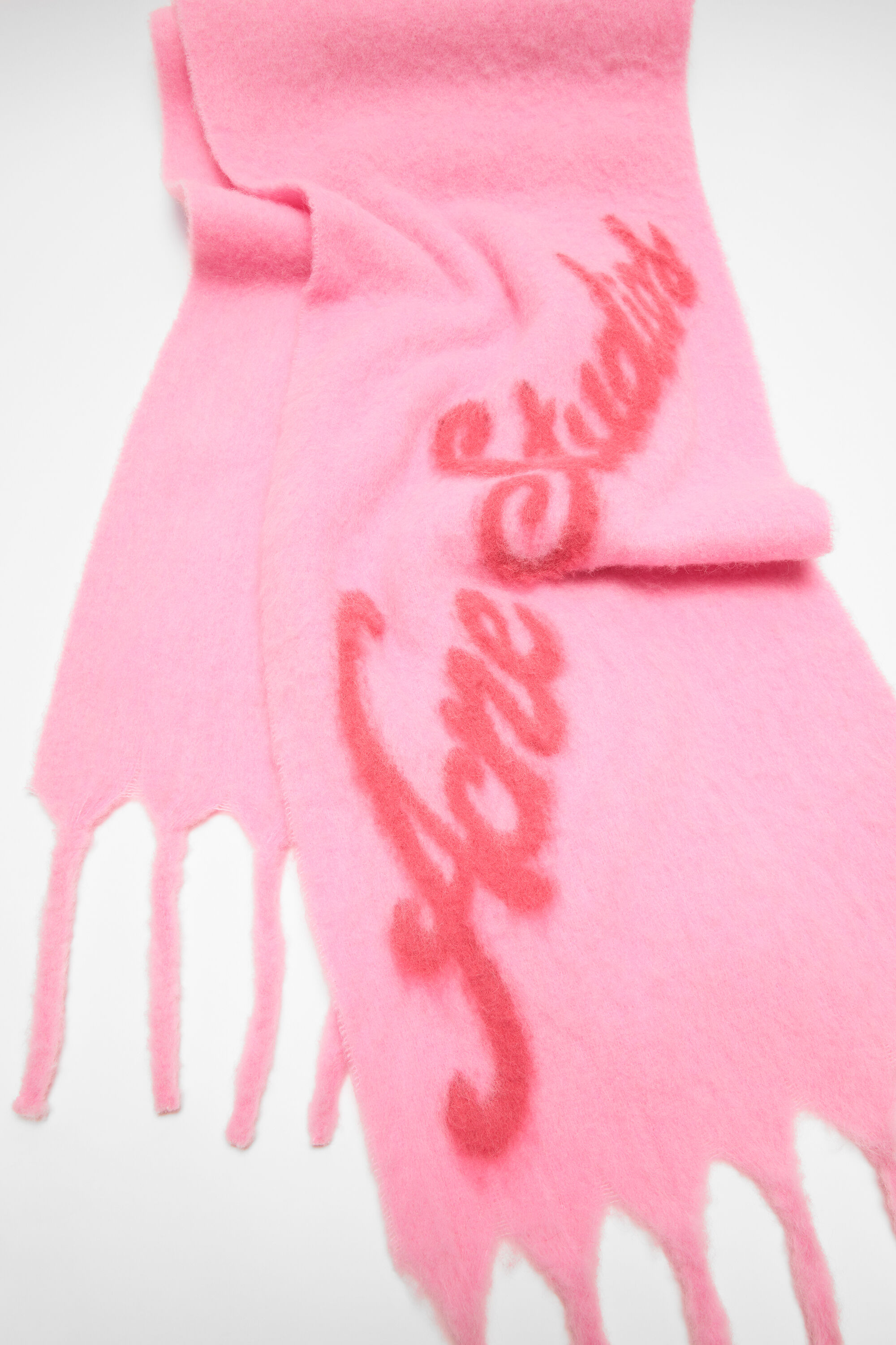 Acne Studios - Wool logo scarf - Pink/Fuchsia