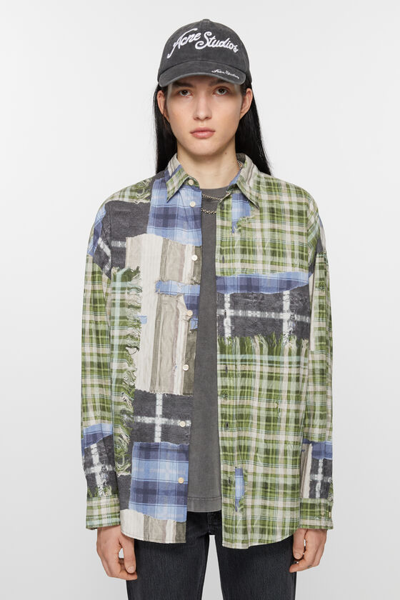 Acne Studios - Print button-up shirt - Green multi 