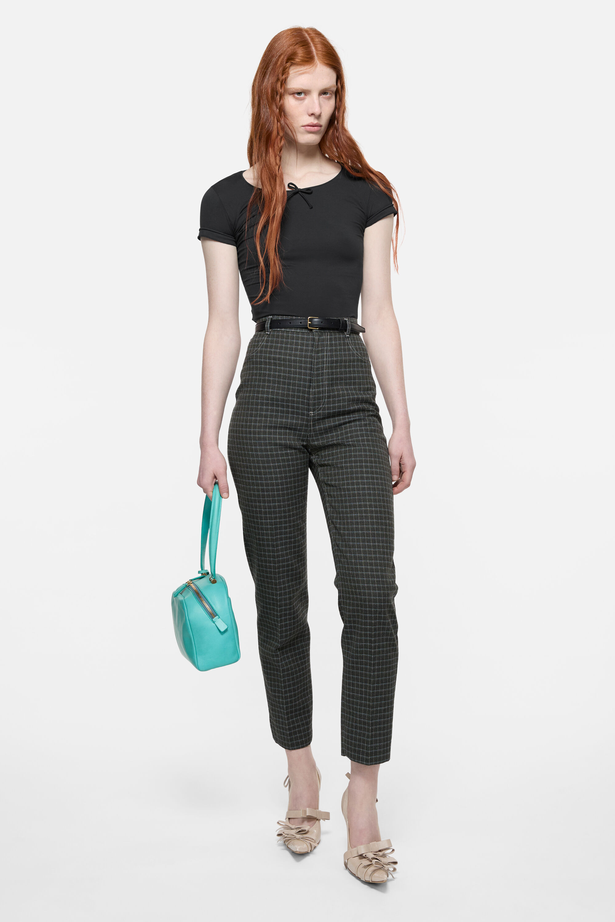 Acne Studios - Jersey t-shirt with bow - Black