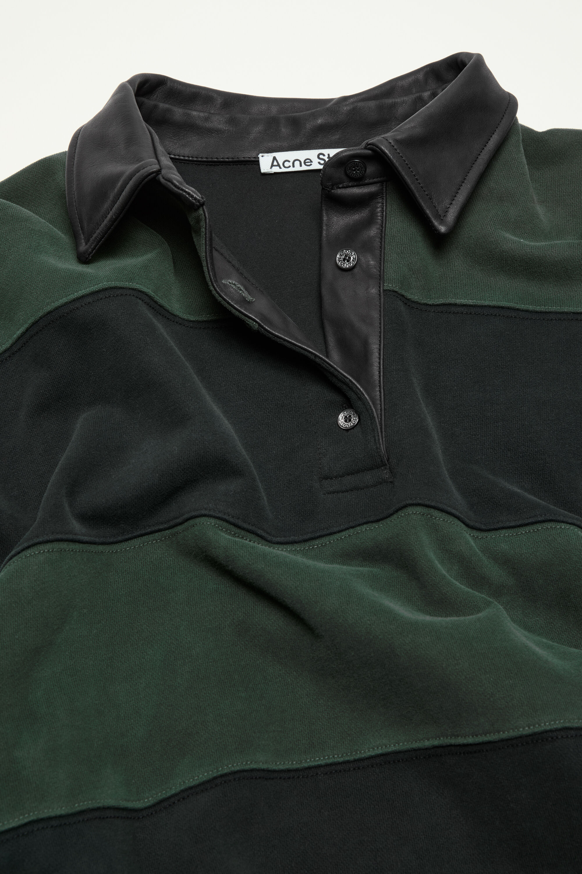 Acne Studios - ストライプポロセーター - フォレストグリーン/ブラック