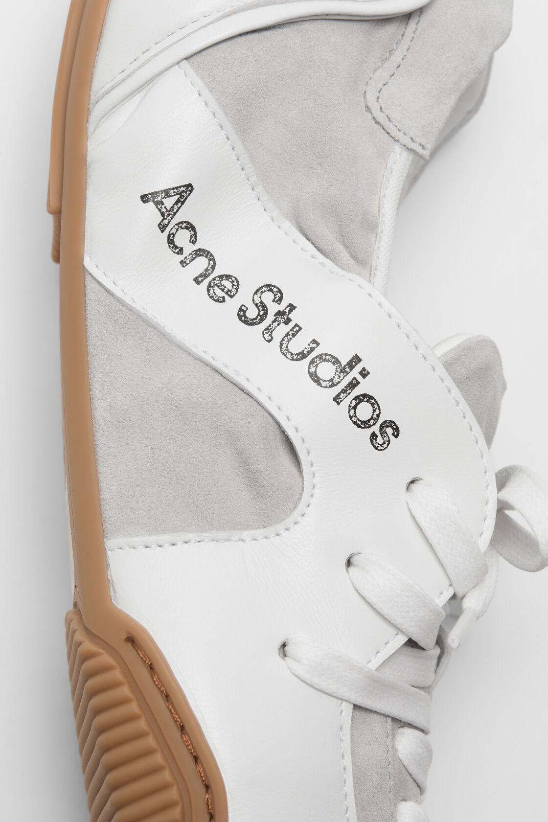 Leather lace-up shoes, White/white, 2000x