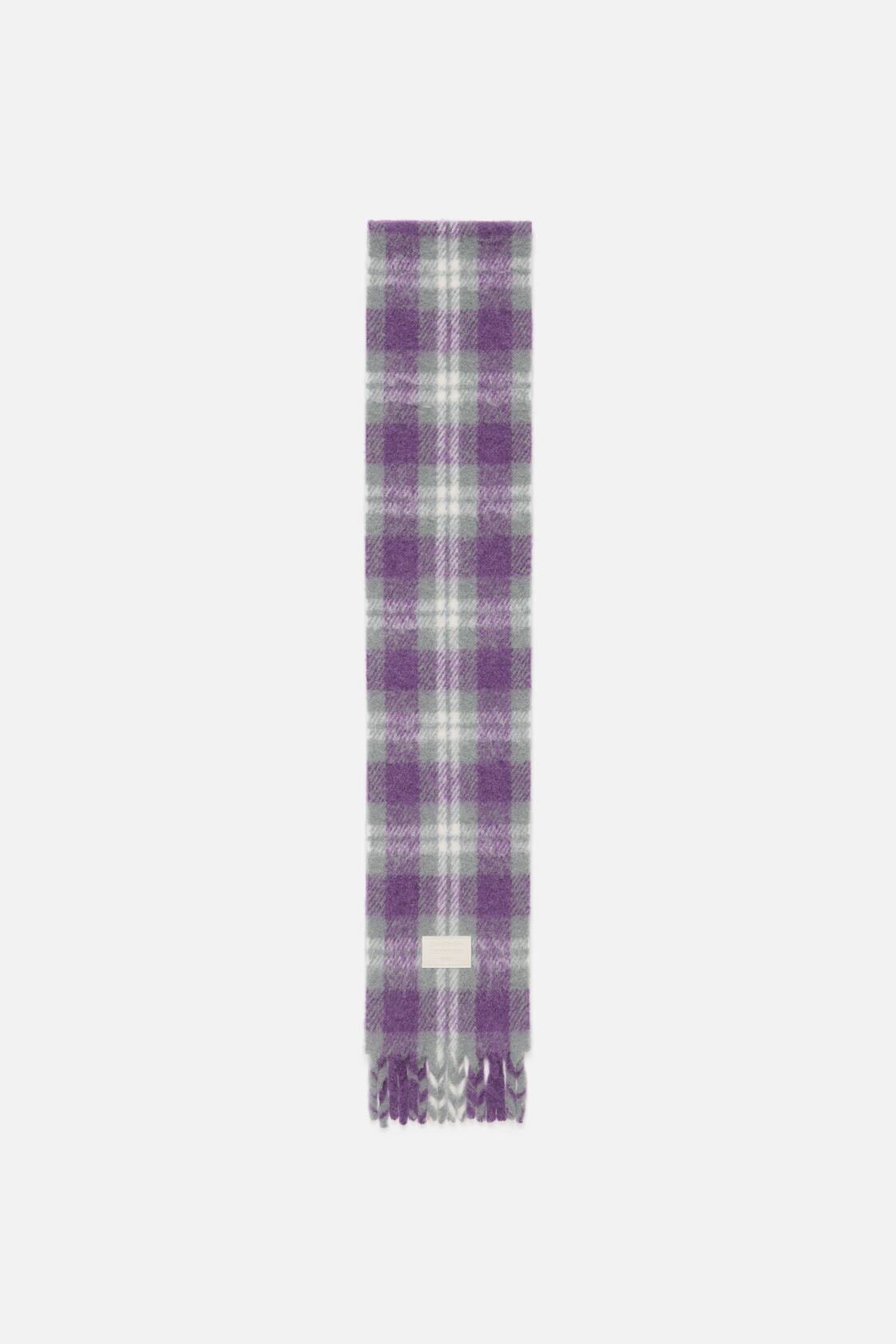 Fringed alpaca-wool scarf, Grey/purple, 2000x