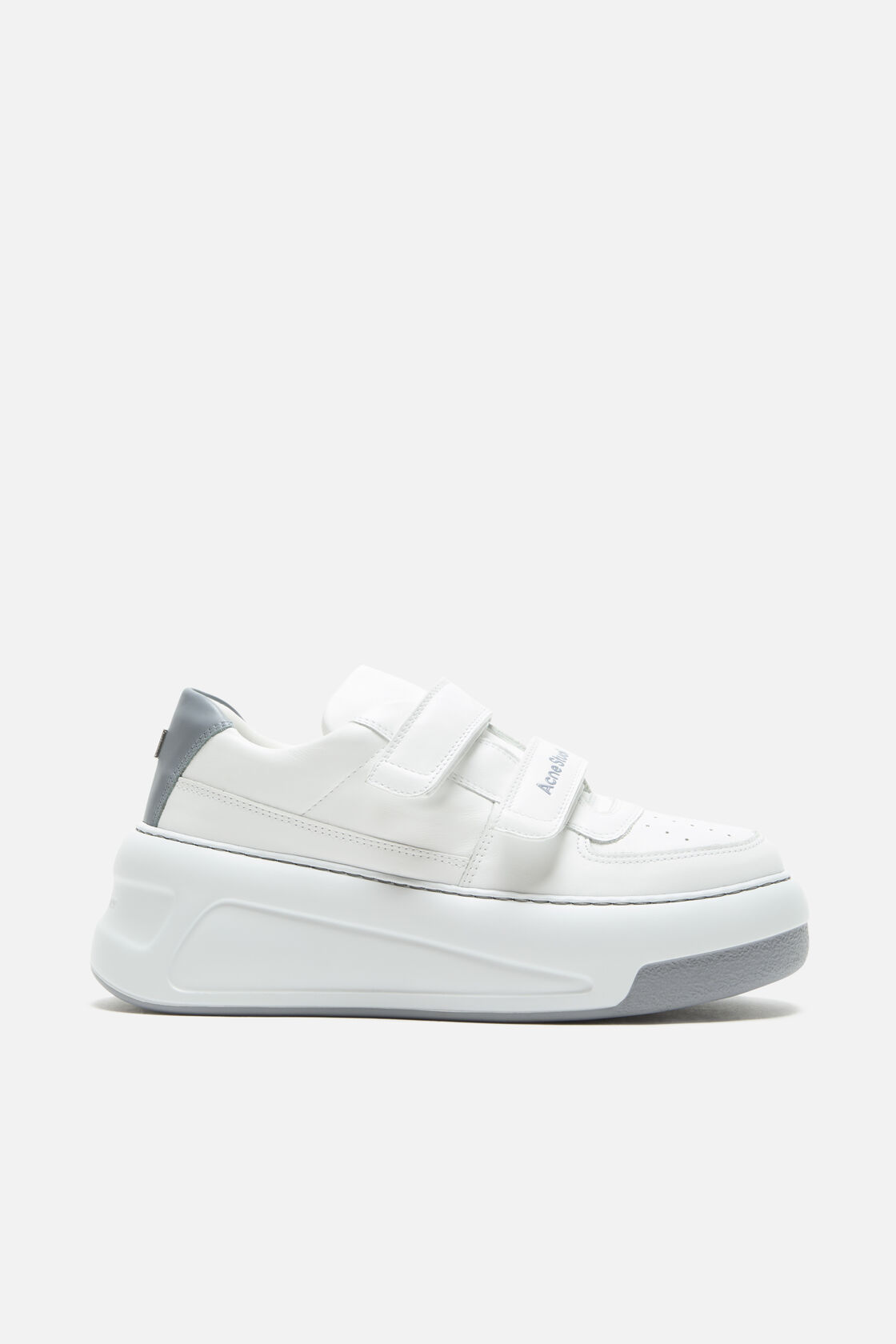 Leather Velcro Sneakers, Grey/optic white, 2000x