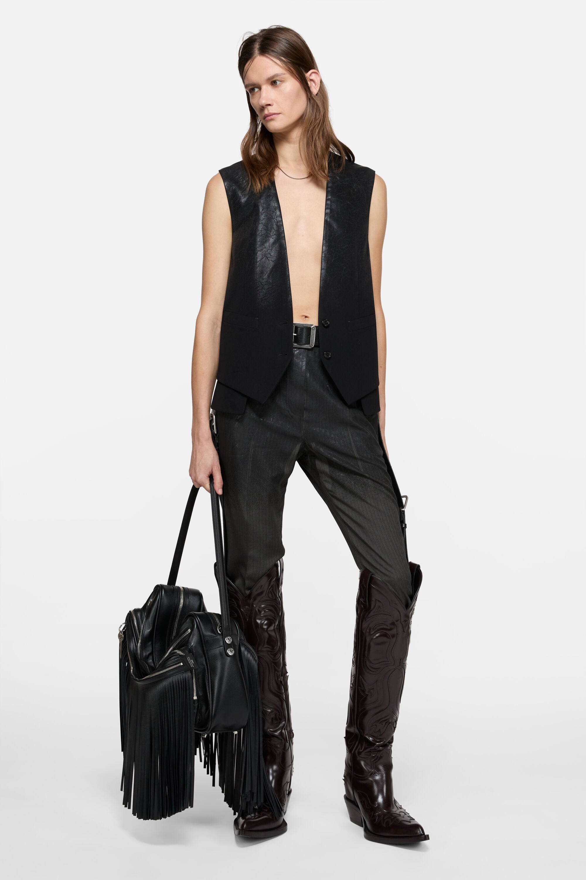 Acne Studios - Camero Camera Fringed Shoulder Bag - Black