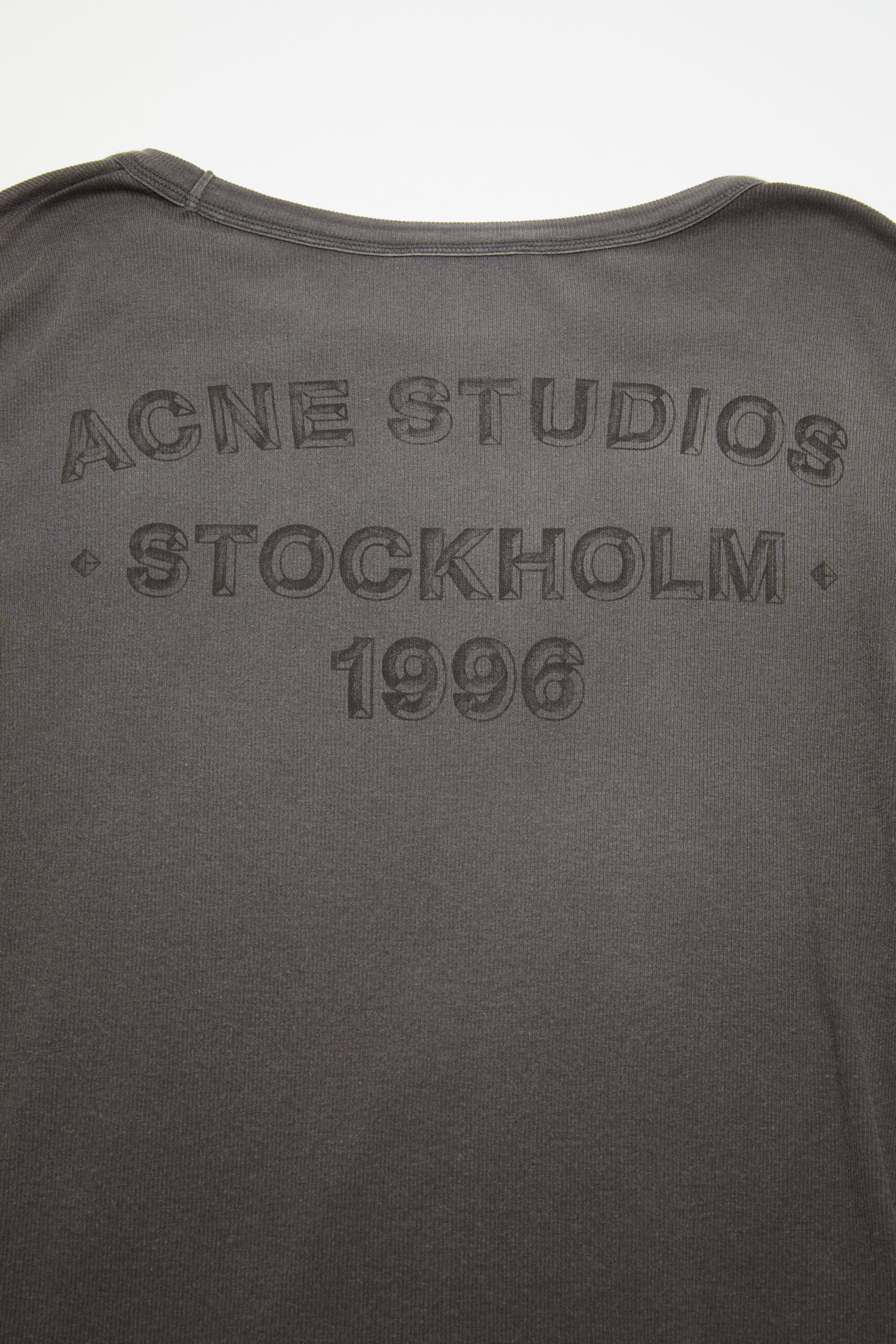 Acne Studios - スプレー加工ロゴTシャツ - フェイデッドブラック
