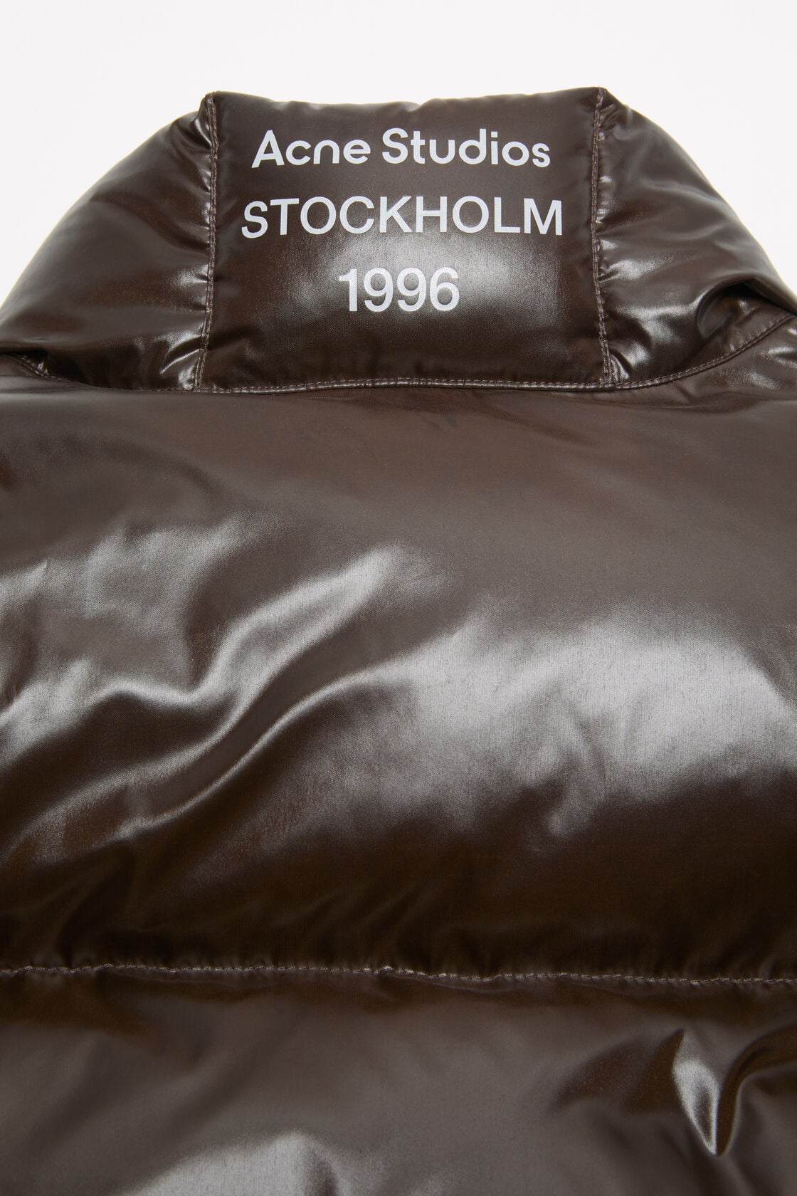 Shiny Quilted Down Jacket, Brown, 2000x