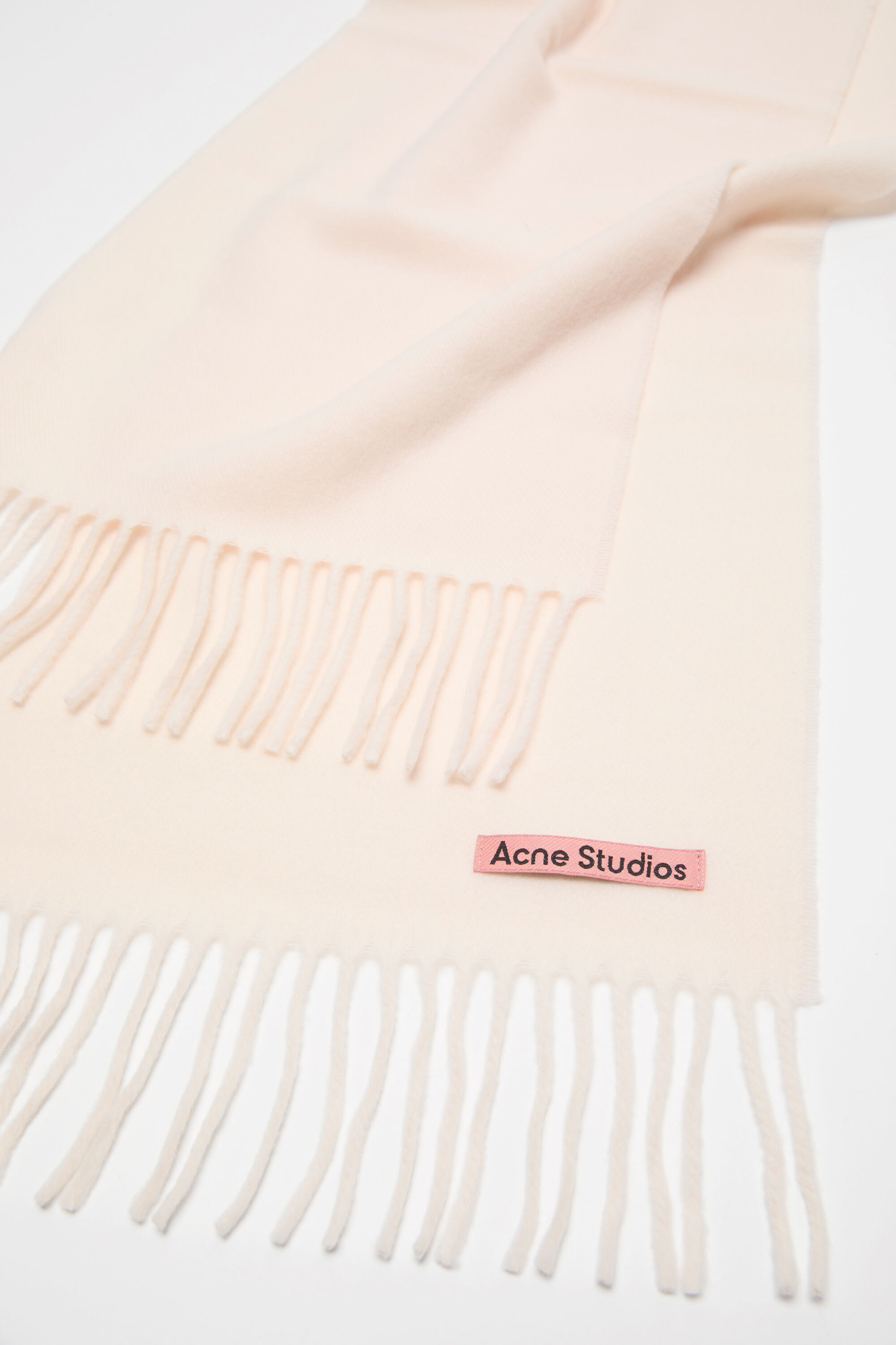 Acne Studios - Fringe wool scarf - skinny - Warm white