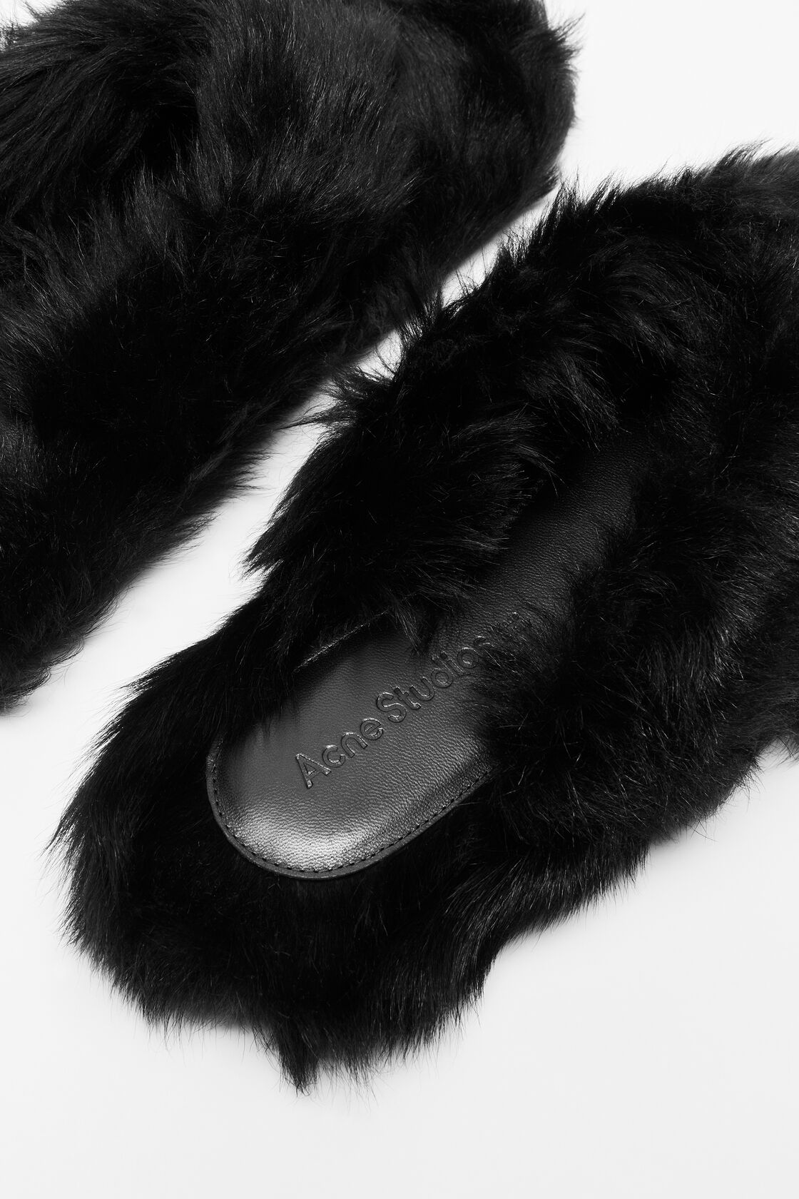 Shearling sandals, Black, 2000x