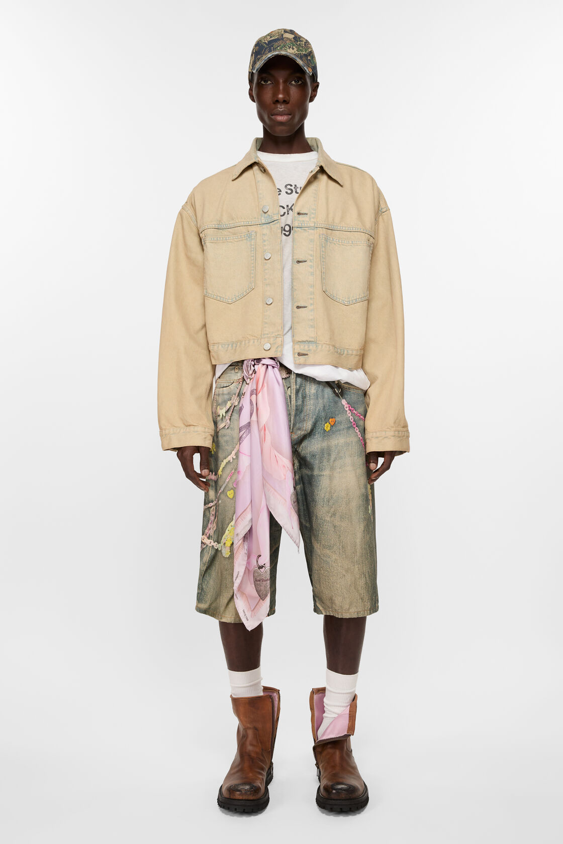 印花丝巾, 粉色, 2000x