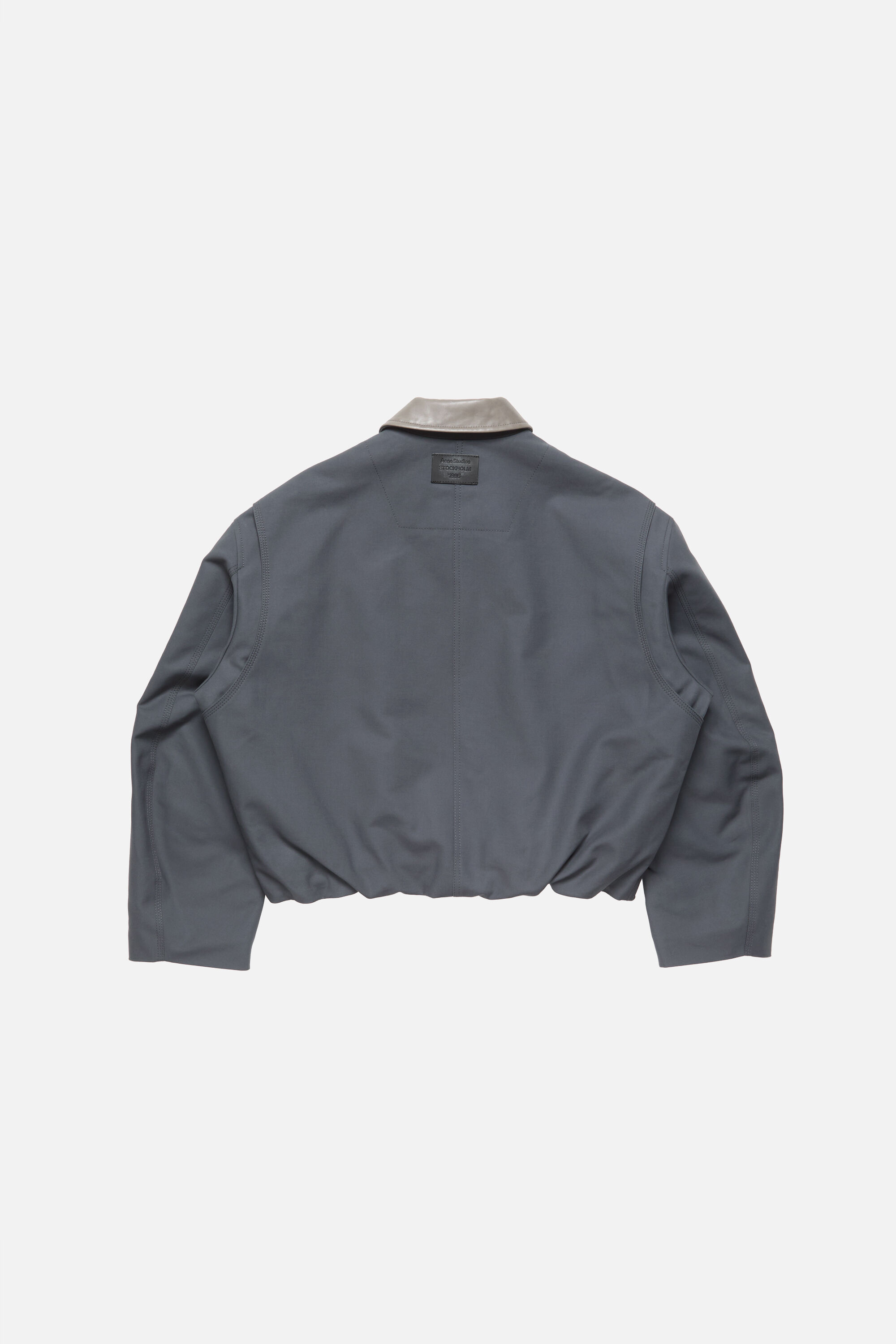 Acne Studios - レザーカラーボンバージャケット - カーボングレー