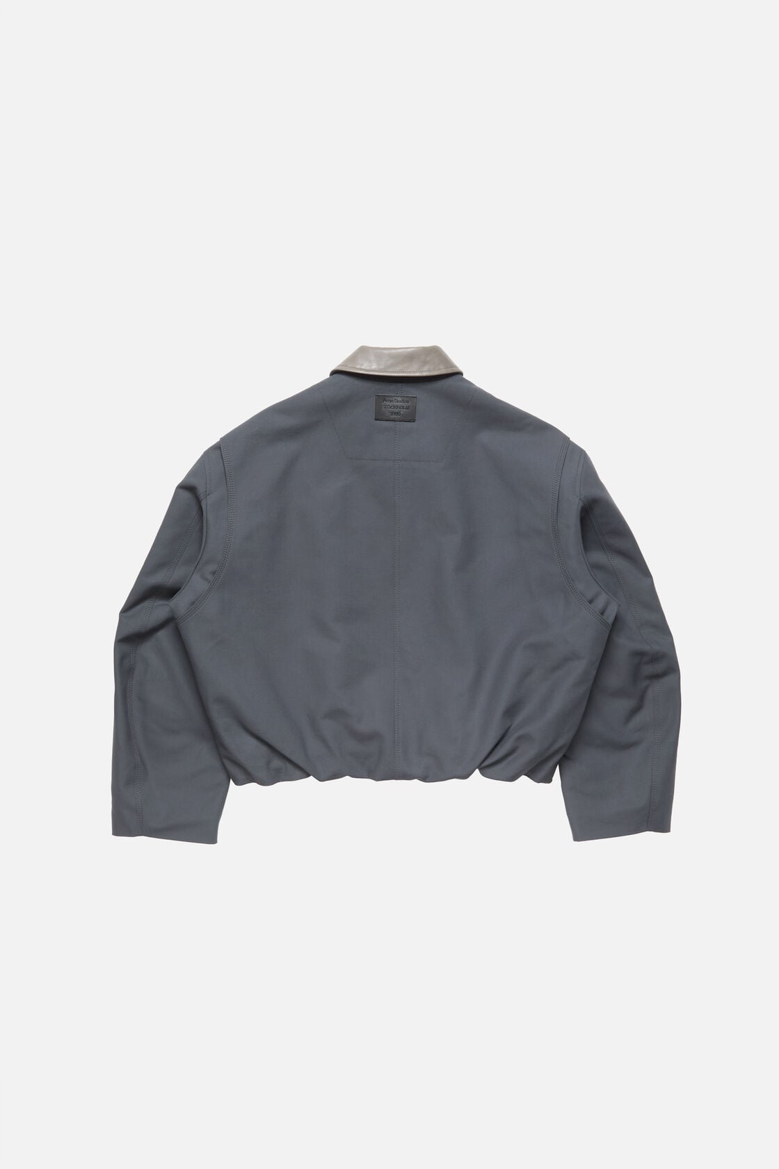 Bomber with leather collar, Carbon grey, 2000x
