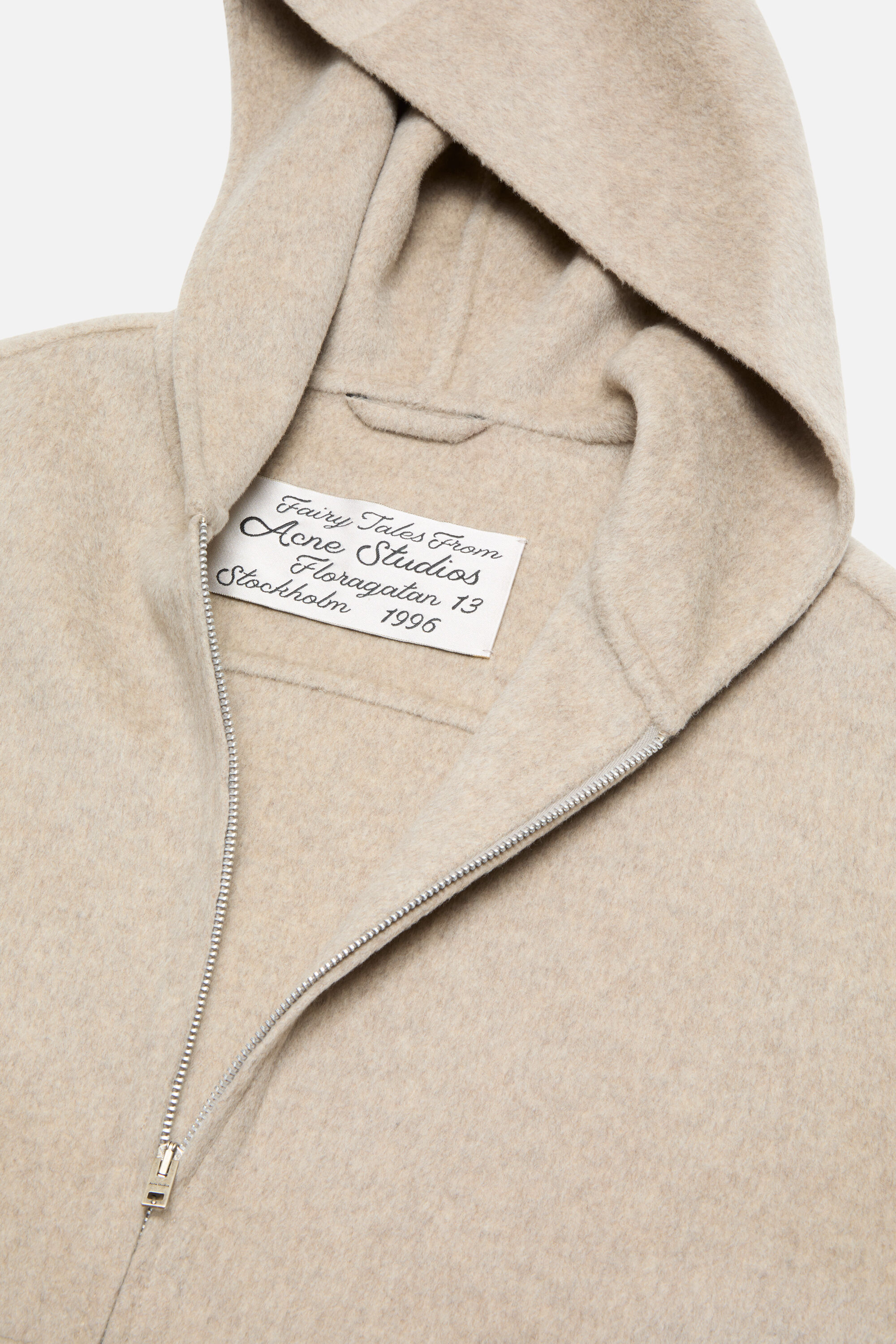 Acne Studios - Cashmere jacket with hood - Oatmeal melange