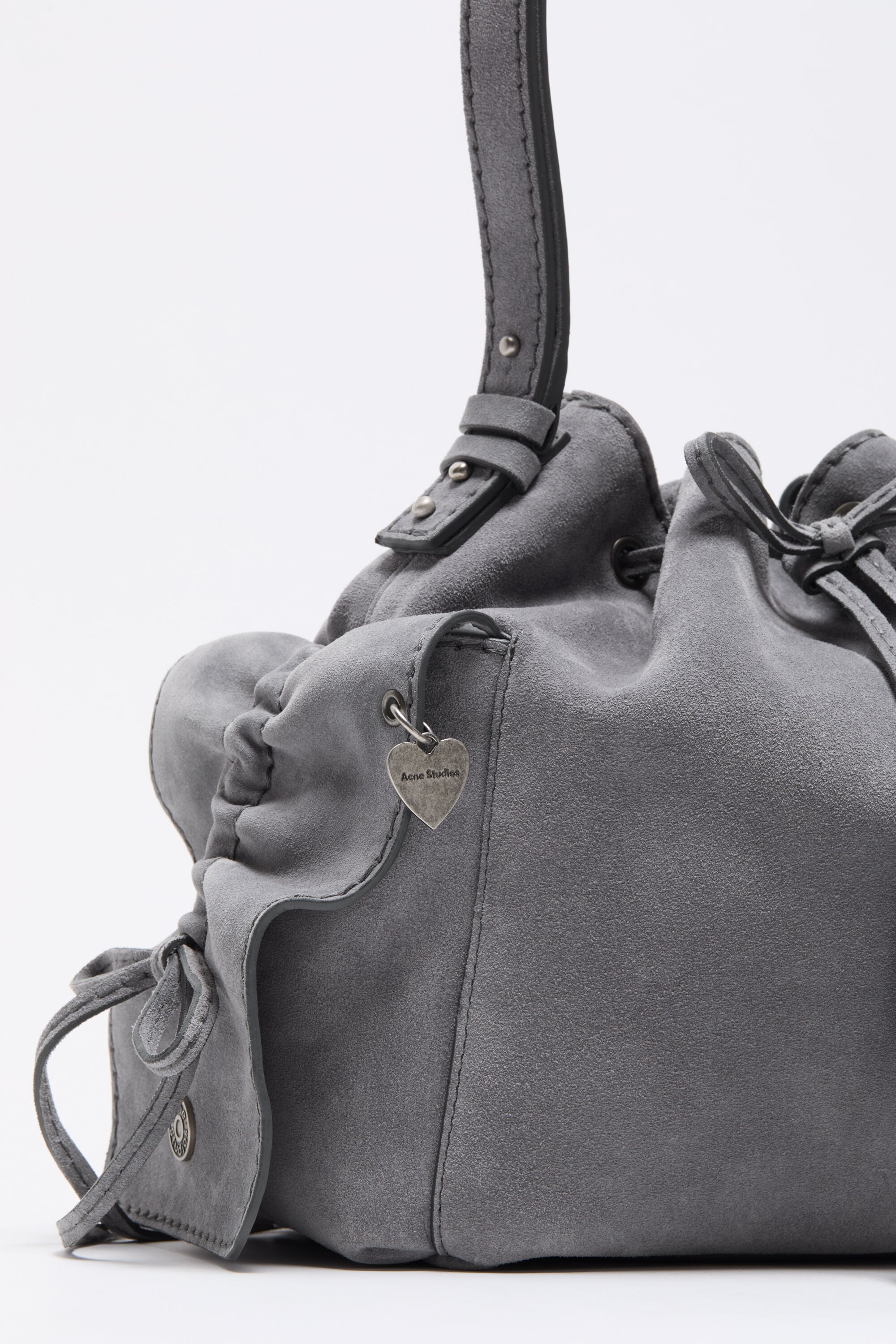 Acne Studios - Multipocket Suede Bucket Bag - Cold grey