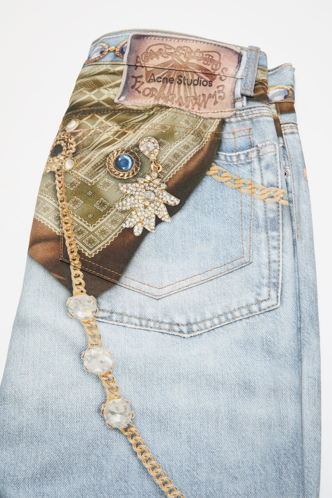 Printed cotton canvas jeans, Light blue, 2000x