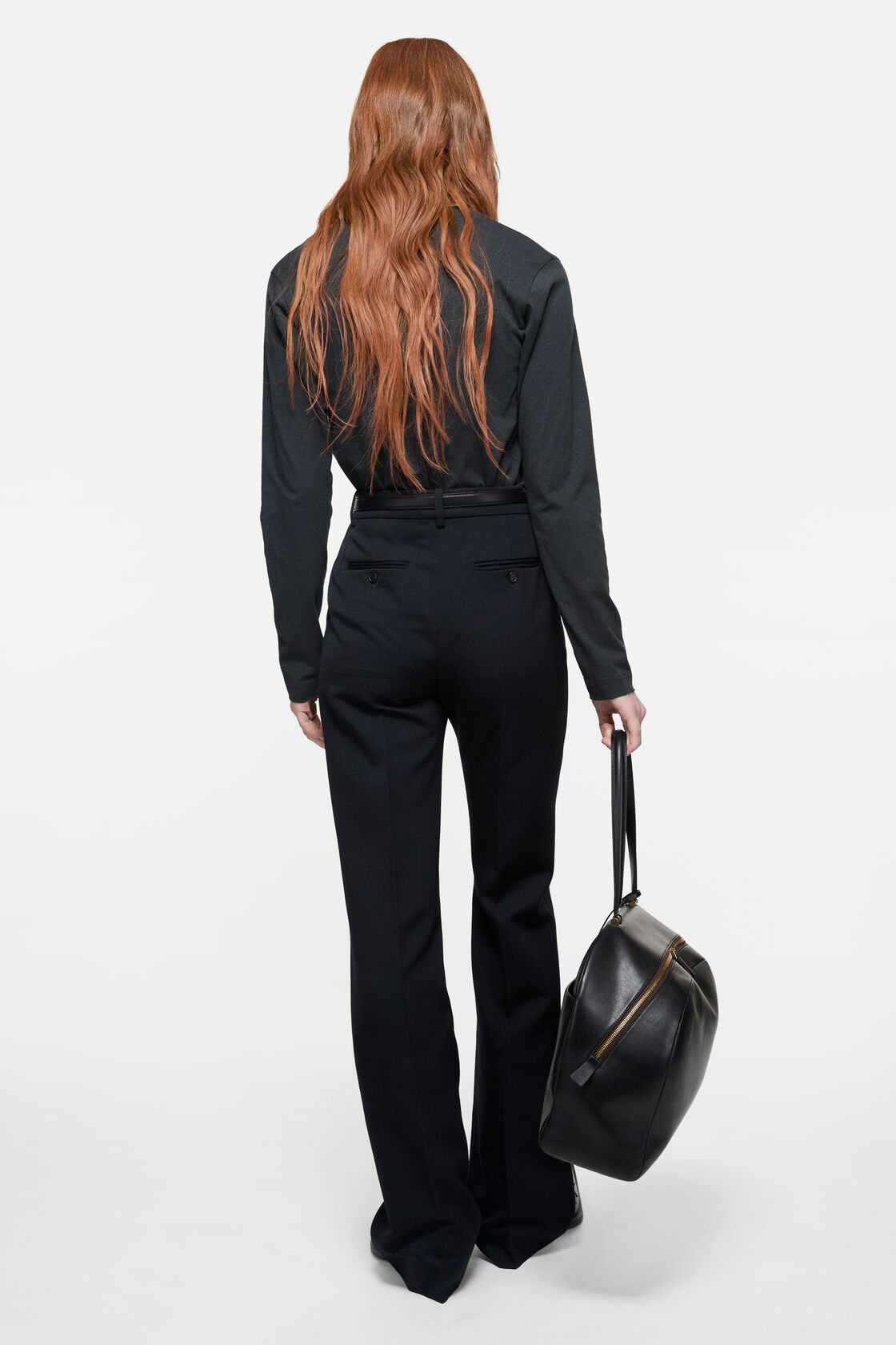 Tailored Wool Stripe Trousers, Navy blue, 2000x